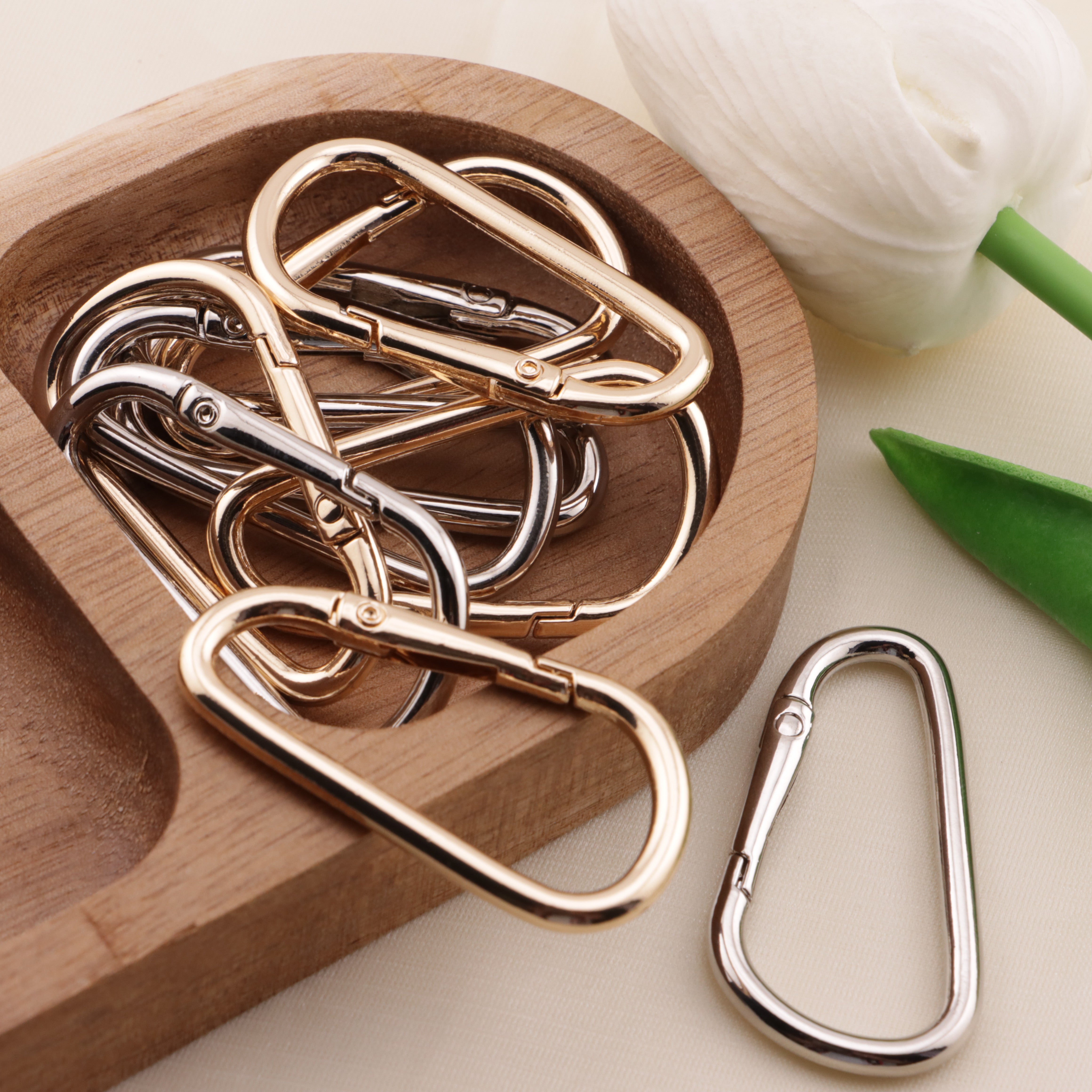 FS6578- 56*30Mm Big Size Gold Or Silver D-Shaped Keychain Ring Zoe's DIY Shop