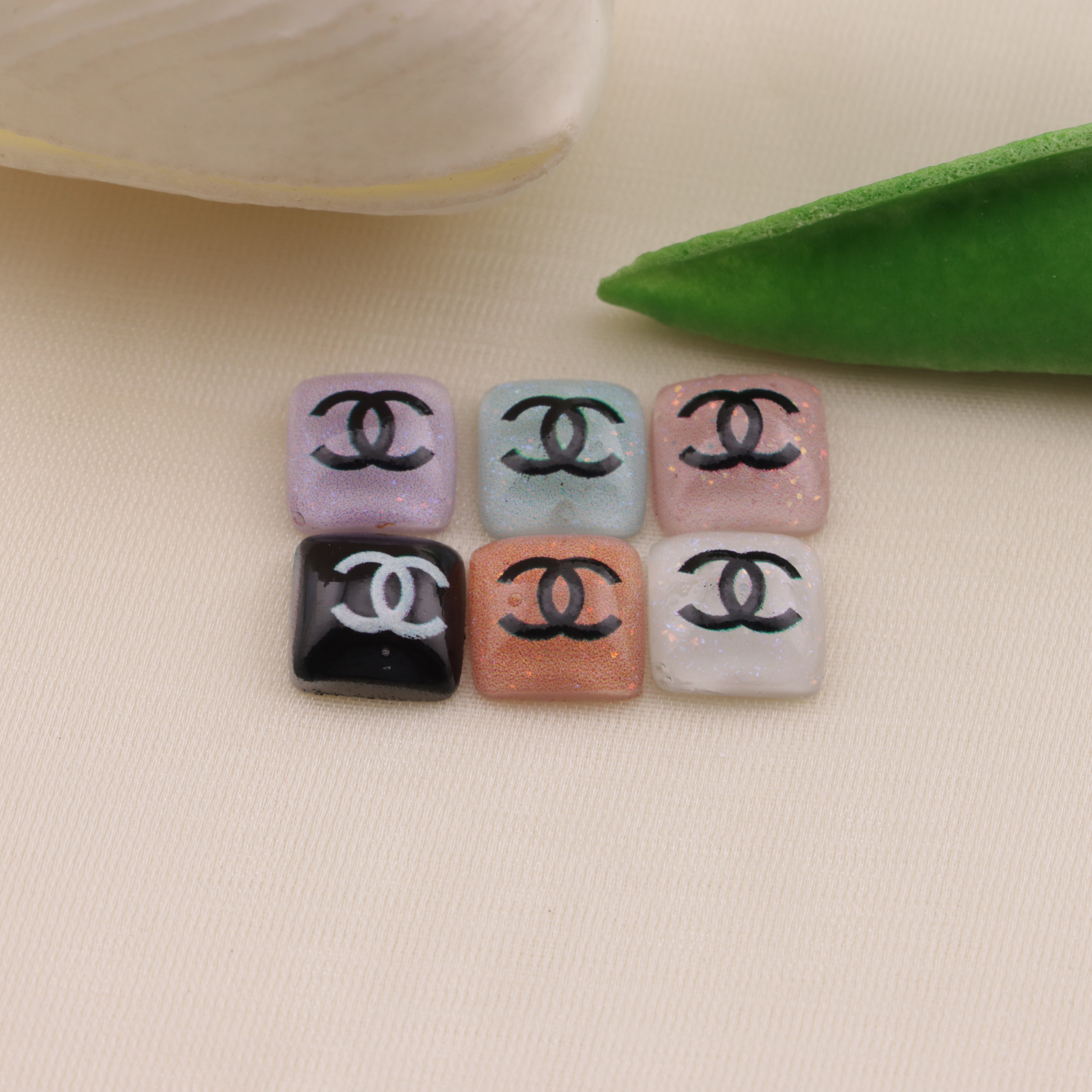 FS6469- Approximately 9Mm CC Square Nail Art Stickers Zoe's DIY Shop