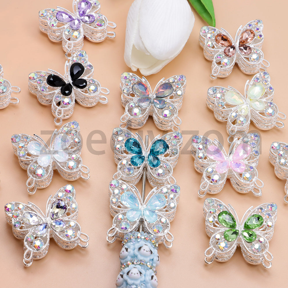 FS1627-Mocha Diamond Butterfly Metal Beads Fit For Beadable Pens