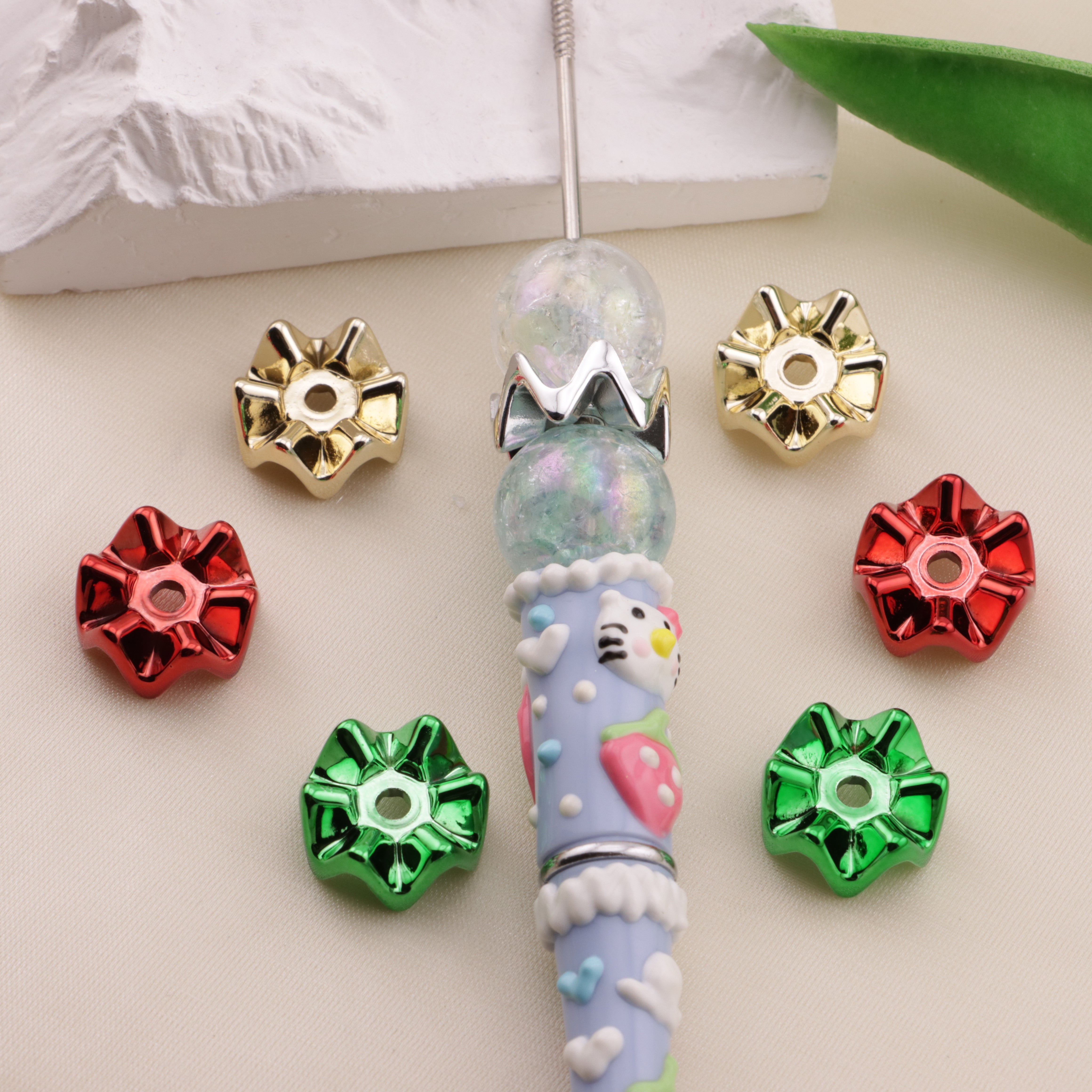 FS6587- 16Mm Christmas Color Wave Spacers Christmas Color Series Wave Spacer Beads Zoe's DIY Shop