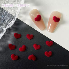 FS18221-About 6×8mm Flocked Resin Nail Charms