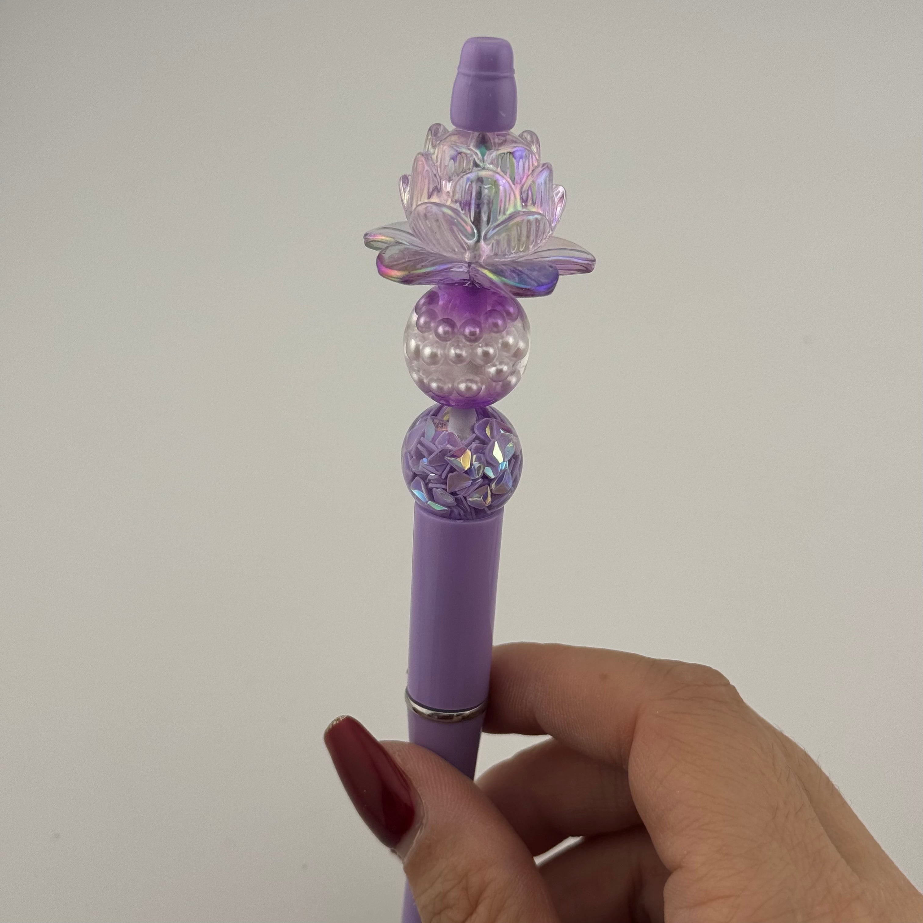 Pink&Purple Flower Acrylic Beads Fit For Beadable Pens