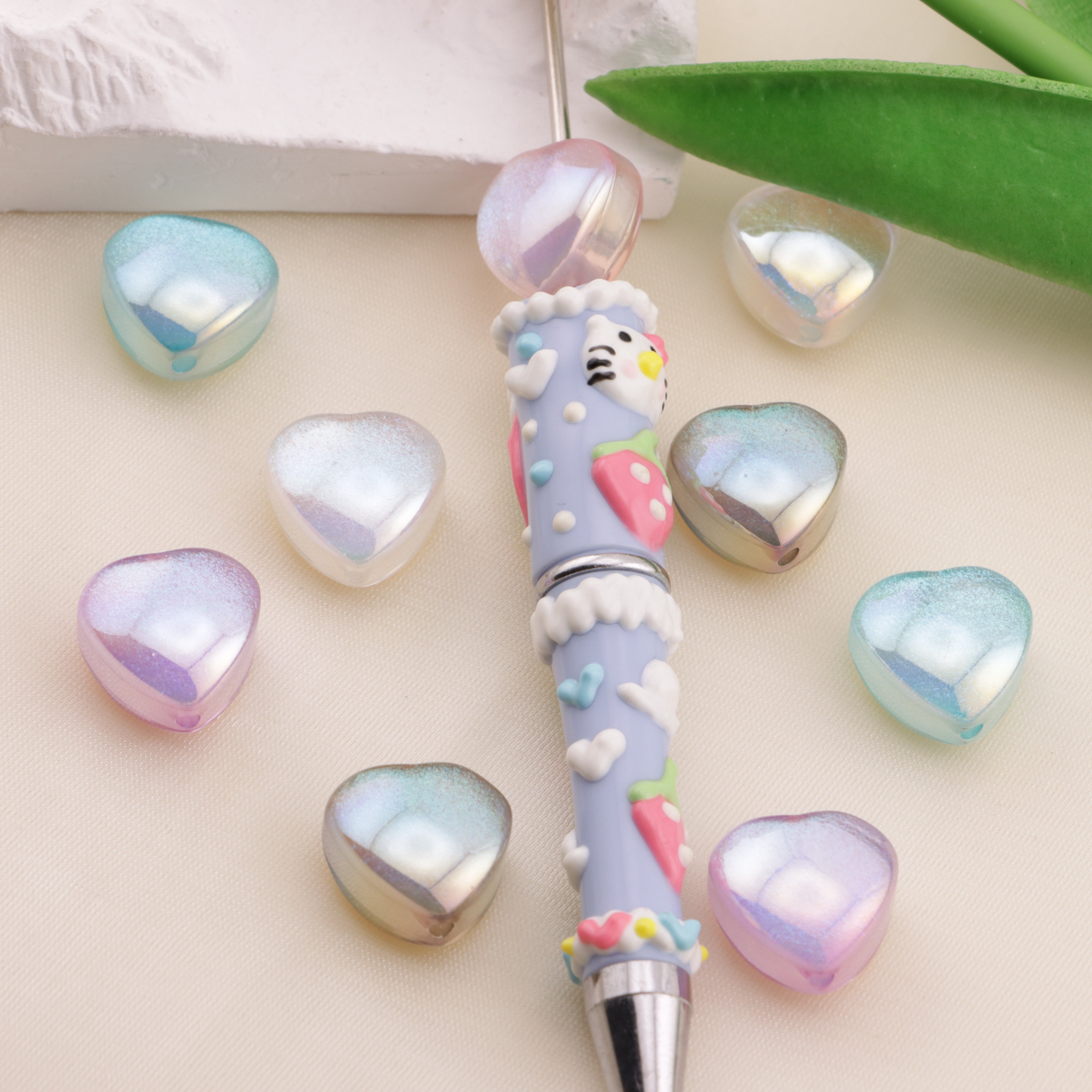 FS5724- 17mm Cat-Eye Heart-Shaped Resin Beads Zoe's DIY Shop