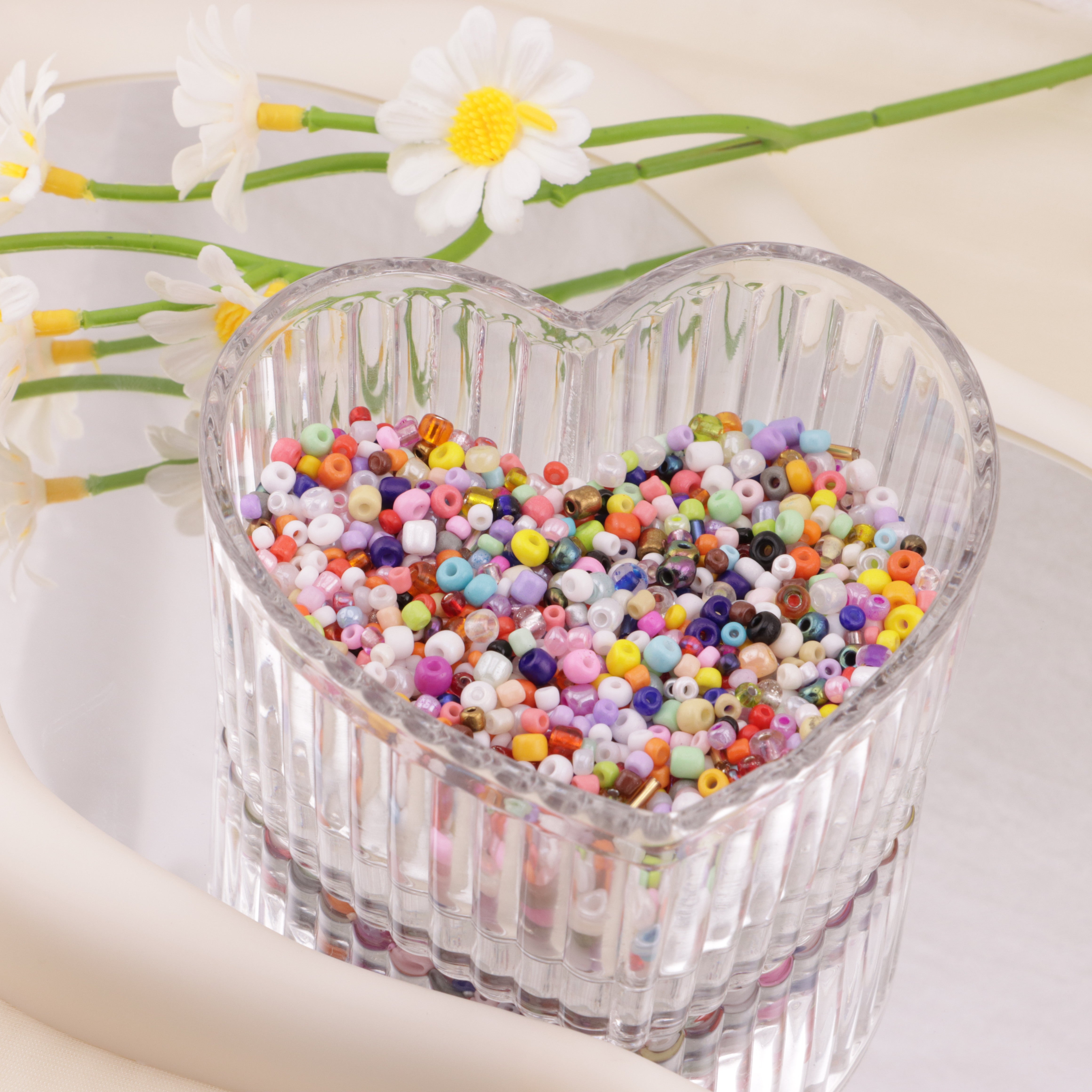 FS3068- 3mm + 4mm Mixed Glass Rice Beads Zoe's DIY Shop