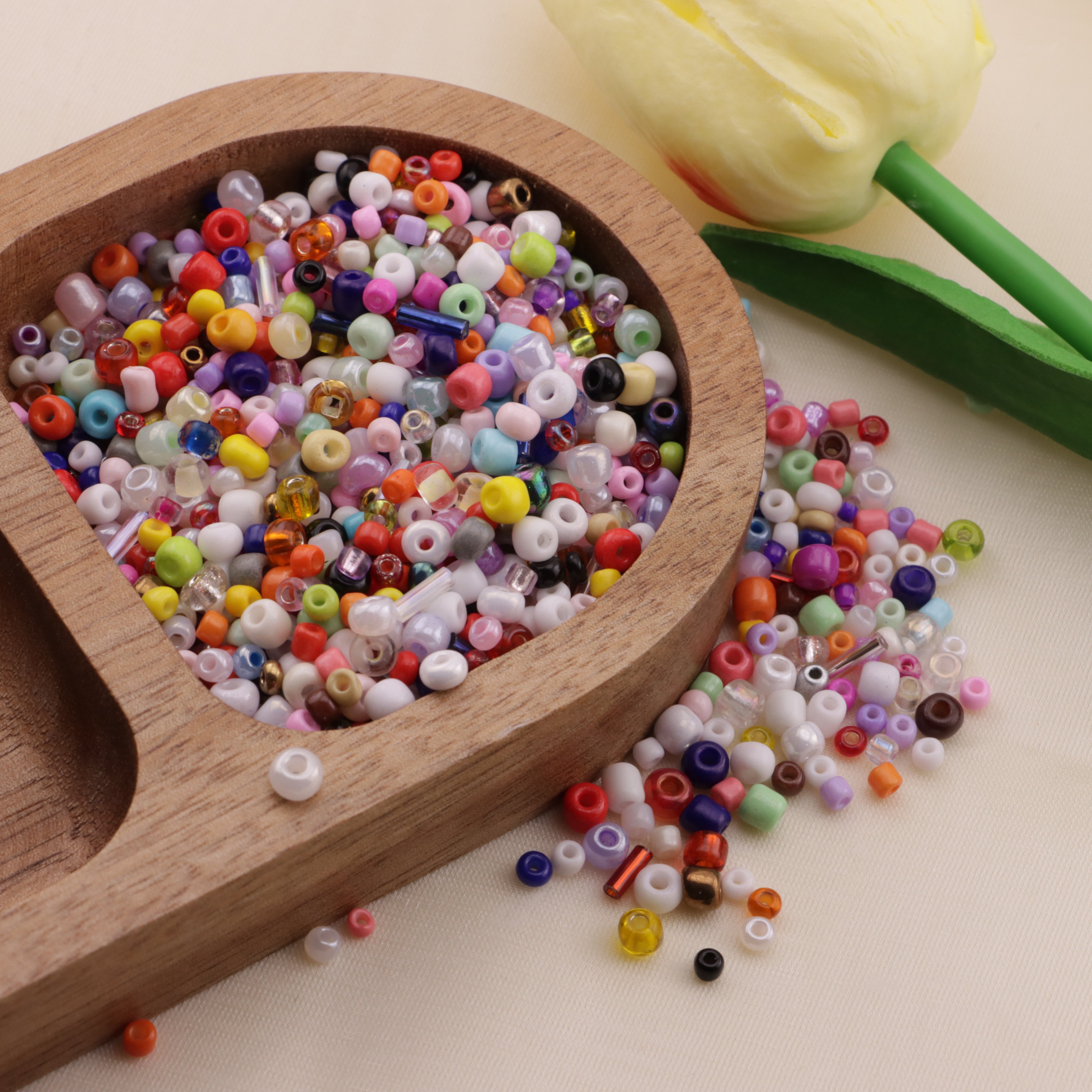 FS3068- 3mm + 4mm Mixed Glass Rice Beads Zoe's DIY Shop