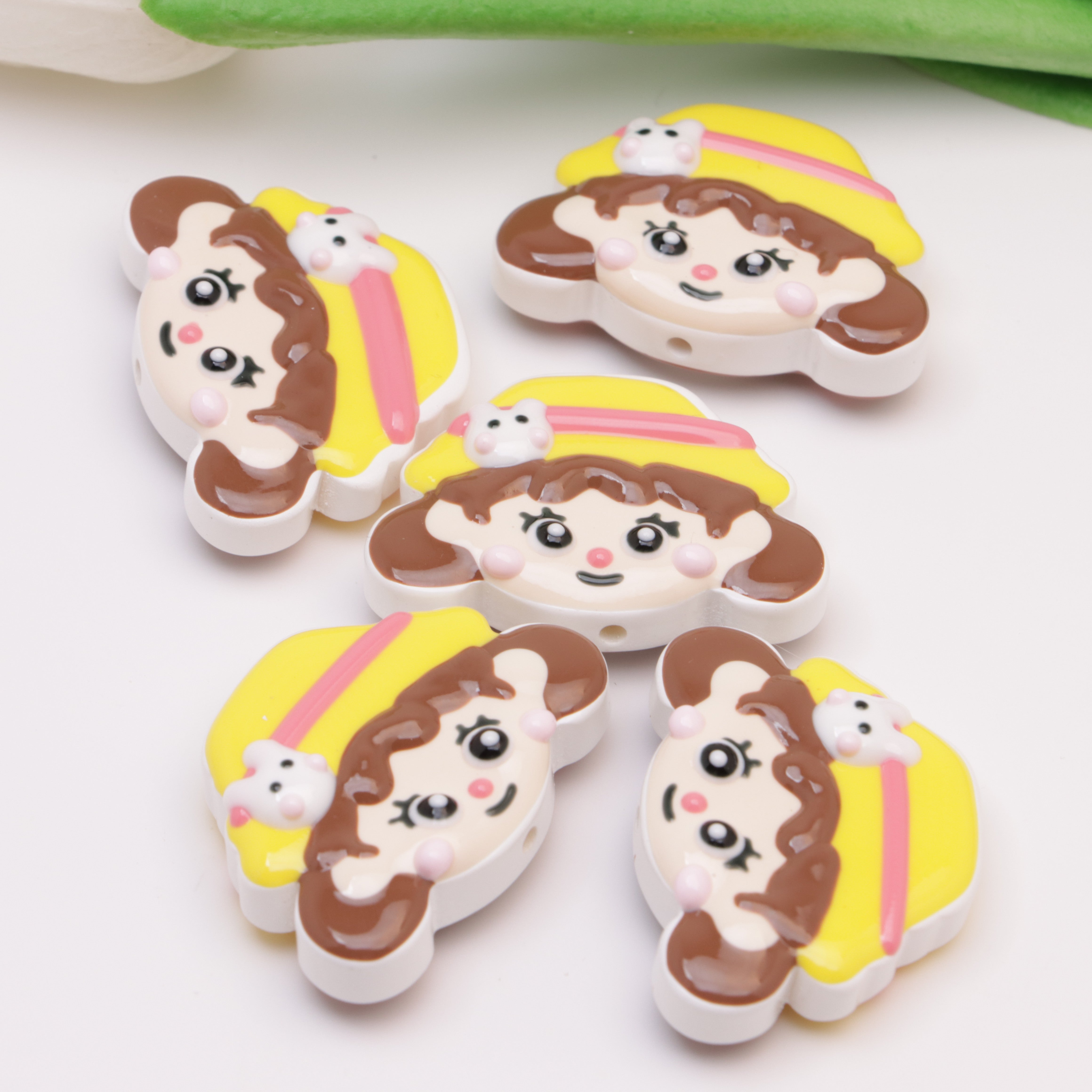 FS1819- 36*26.5mm Handpainted Acrylic Beads