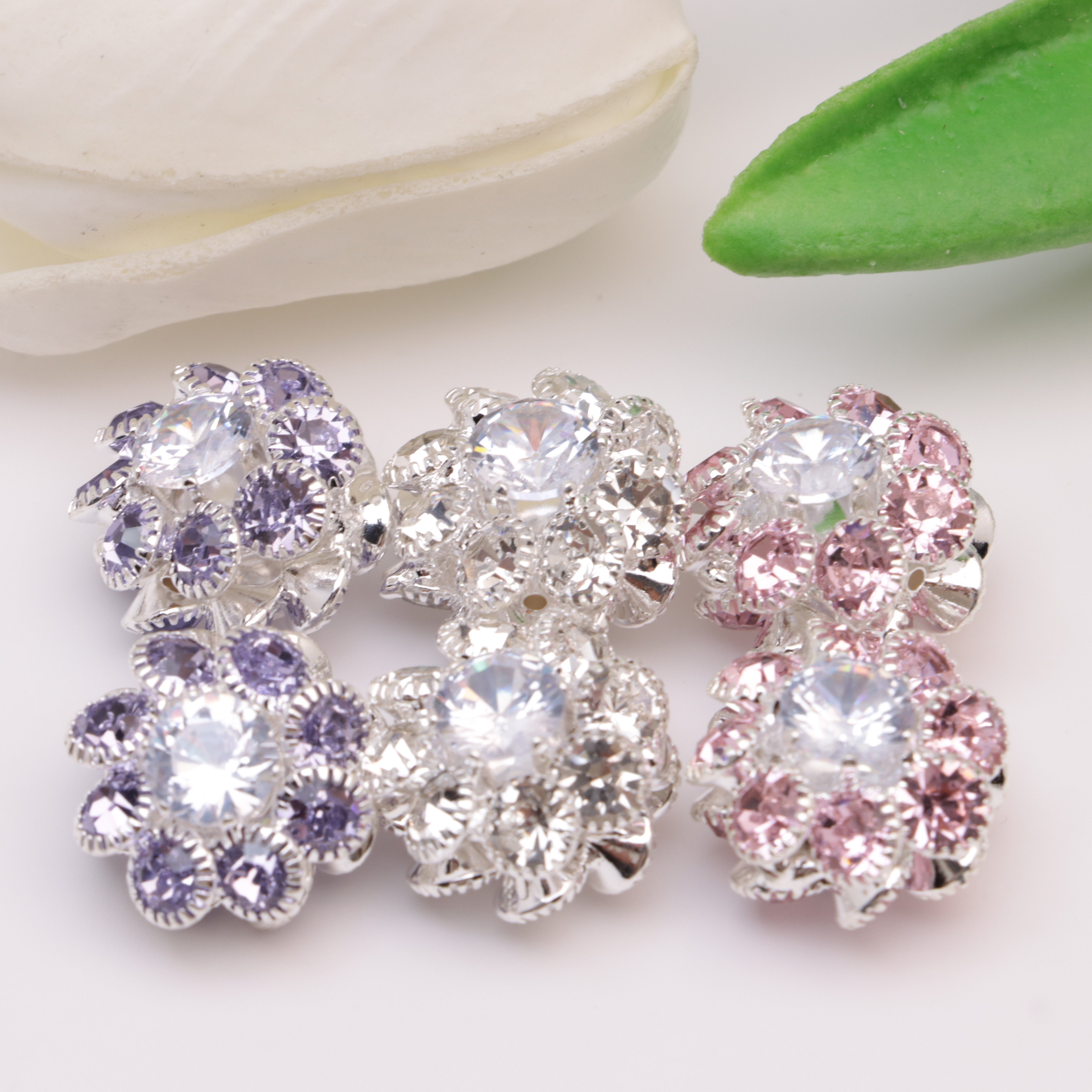 FS4520-16mm Fine-pored Alloy Flower Ball However, Pen Metal Beads