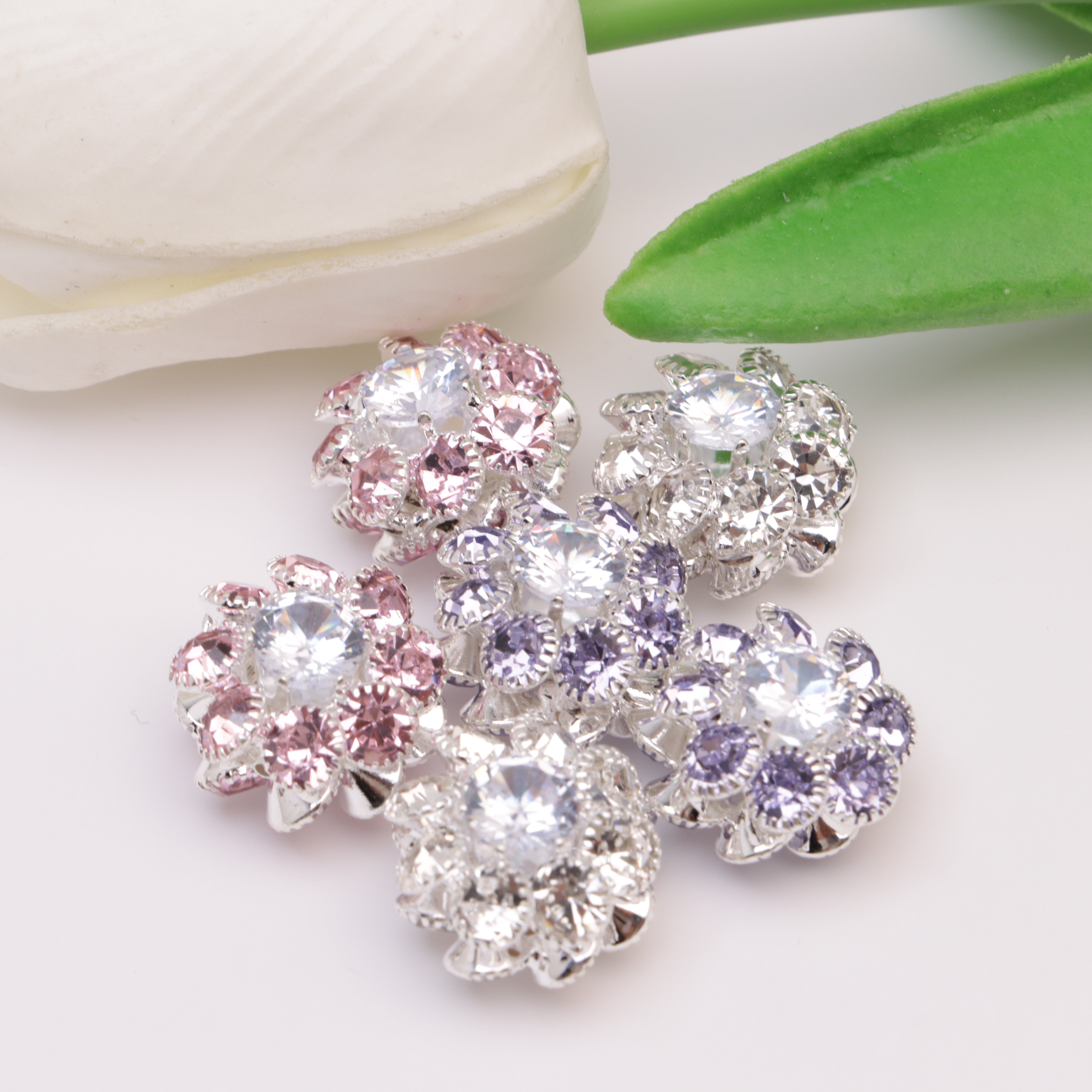 FS4520-16mm Fine-pored Alloy Flower Ball However, Pen Metal Beads