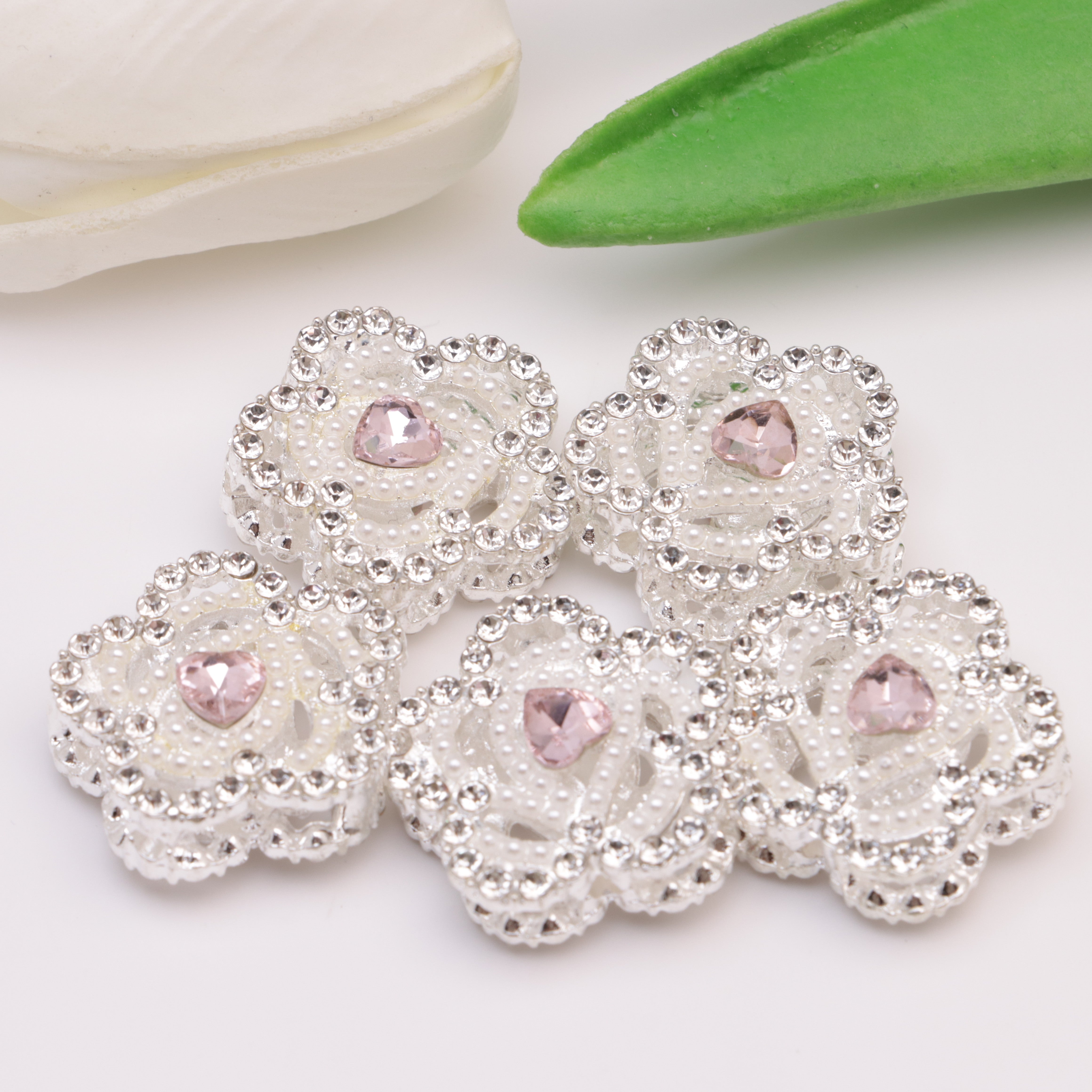 FS4478- 39Mm Flower Zircon Beads, Zircon Diamond