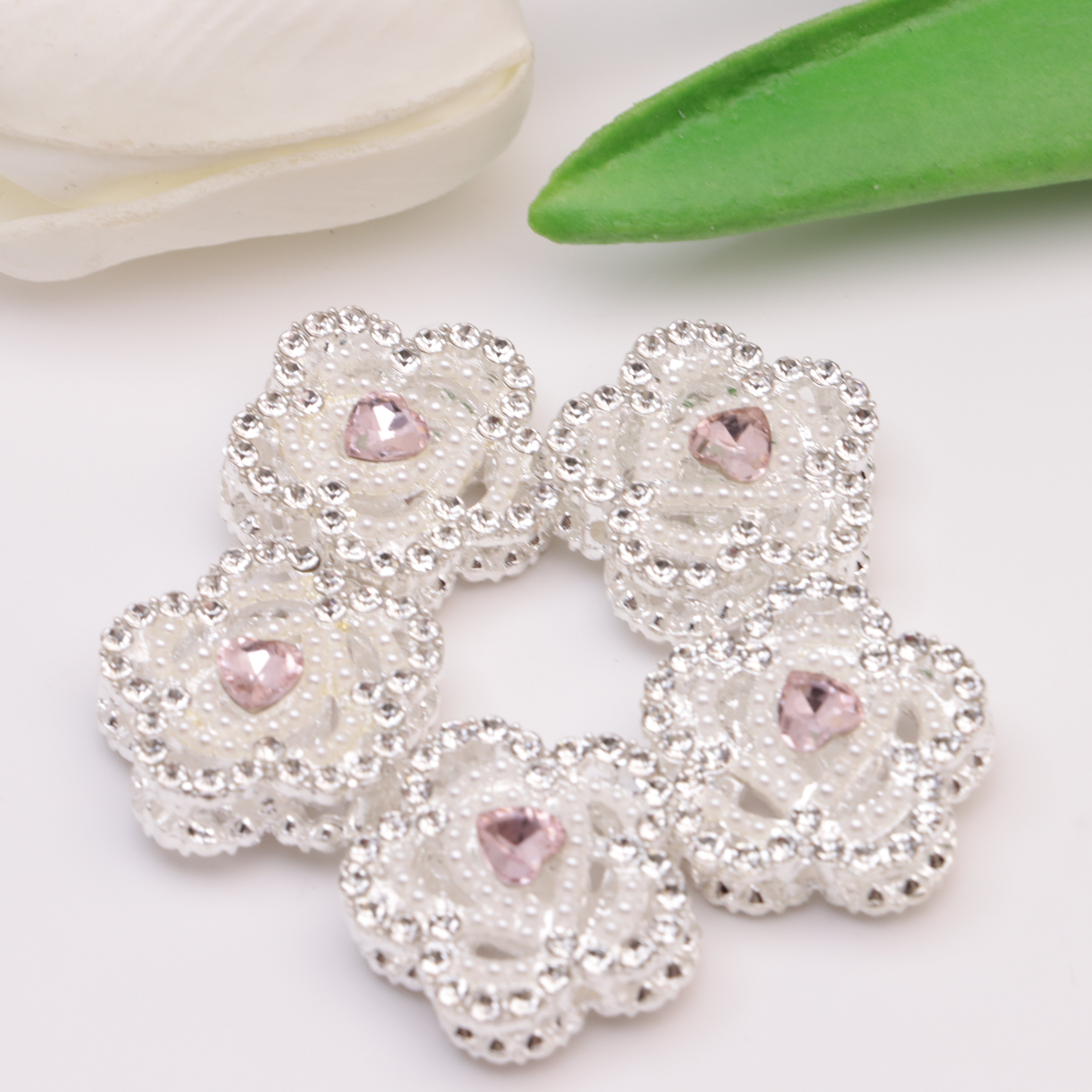 FS4478- 39Mm Flower Zircon Beads, Zircon Diamond
