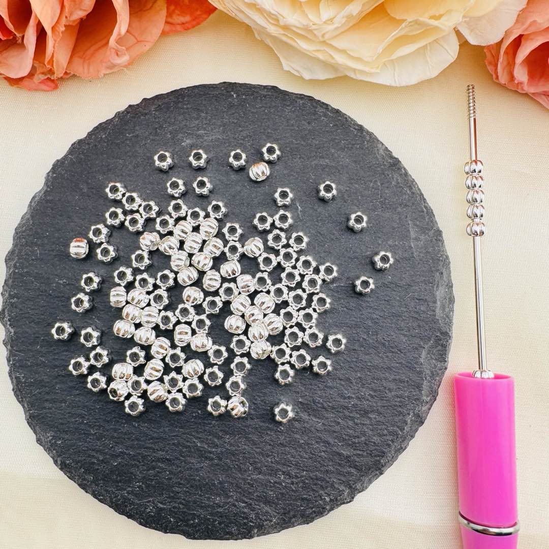 FS10534-4mm Pumpkin Metal Beads Fit Pens