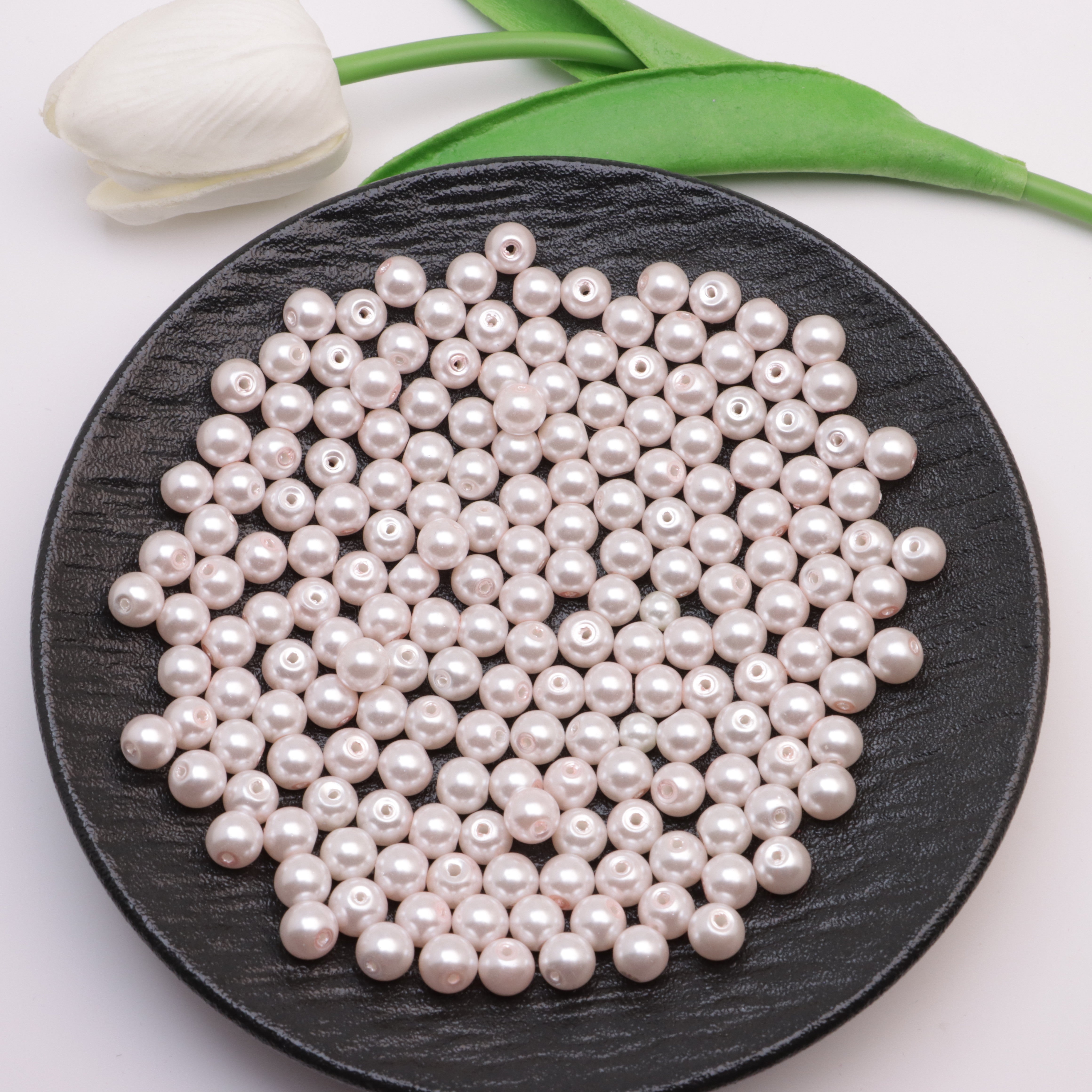 FS5373- 10mm Black Soft Flower Charms Pure Black Soft Flower Patches