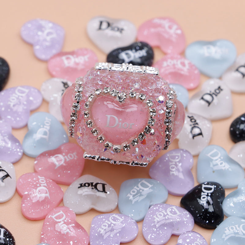 FS4015- 10*12mm Dior Heart Charms Heart Stickers Zoe's DIY Shop