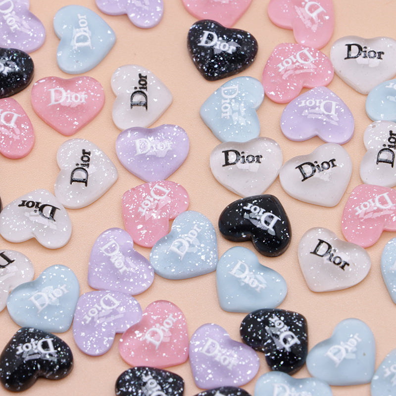 FS4015- 10*12mm Dior Heart Charms Heart Stickers Zoe's DIY Shop