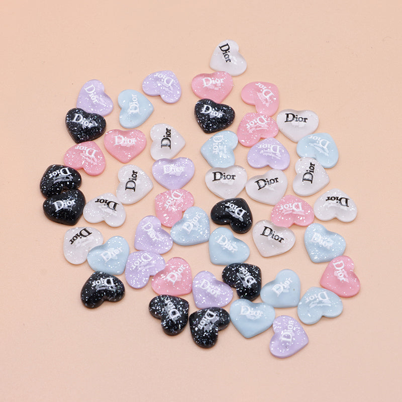 FS4015- 10*12mm Dior Heart Charms Heart Stickers Zoe's DIY Shop