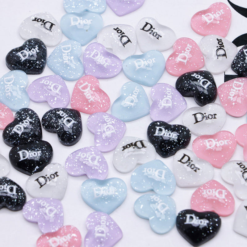 FS4015- 10*12mm Dior Heart Charms Heart Stickers Zoe's DIY Shop