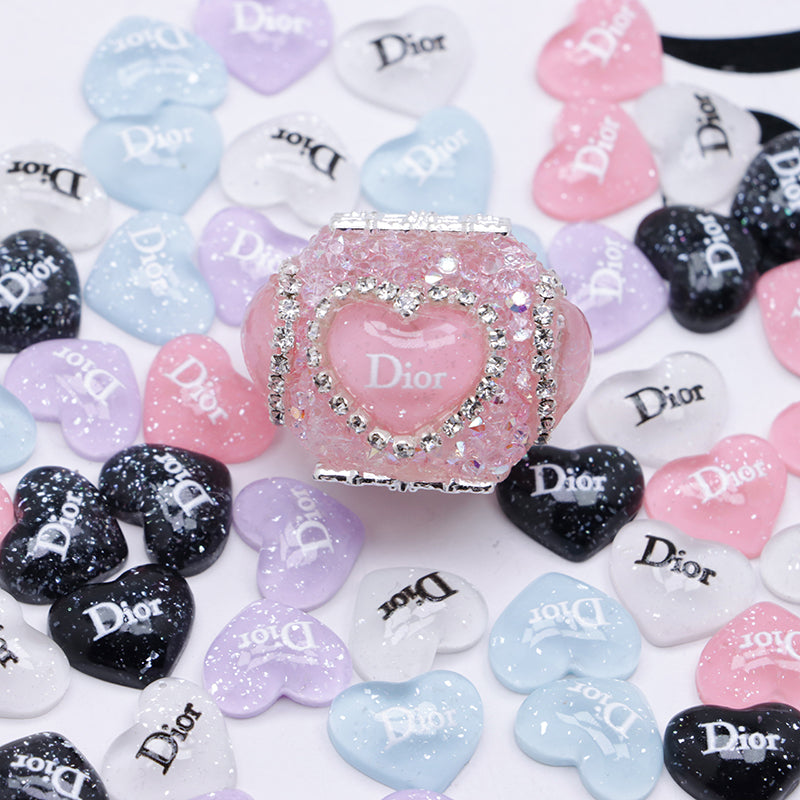 FS4015- 10*12mm Dior Heart Charms Heart Stickers Zoe's DIY Shop