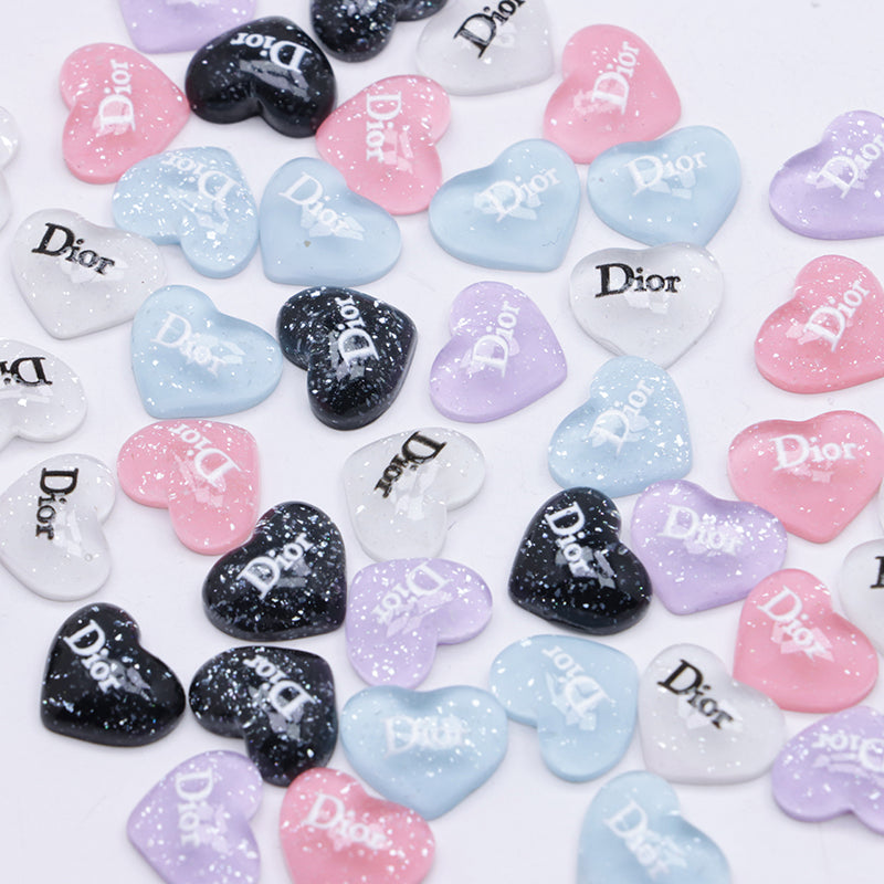 FS4015- 10*12mm Dior Heart Charms Heart Stickers Zoe's DIY Shop