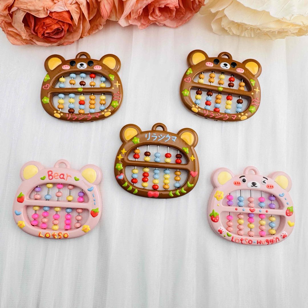 FS10647-Hand Painted Bear Abacus Charms