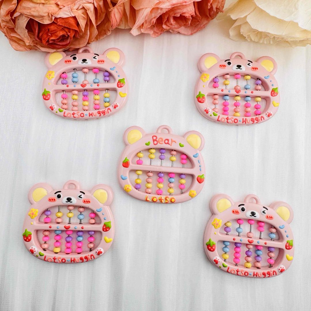 FS10647-Hand Painted Bear Abacus Charms