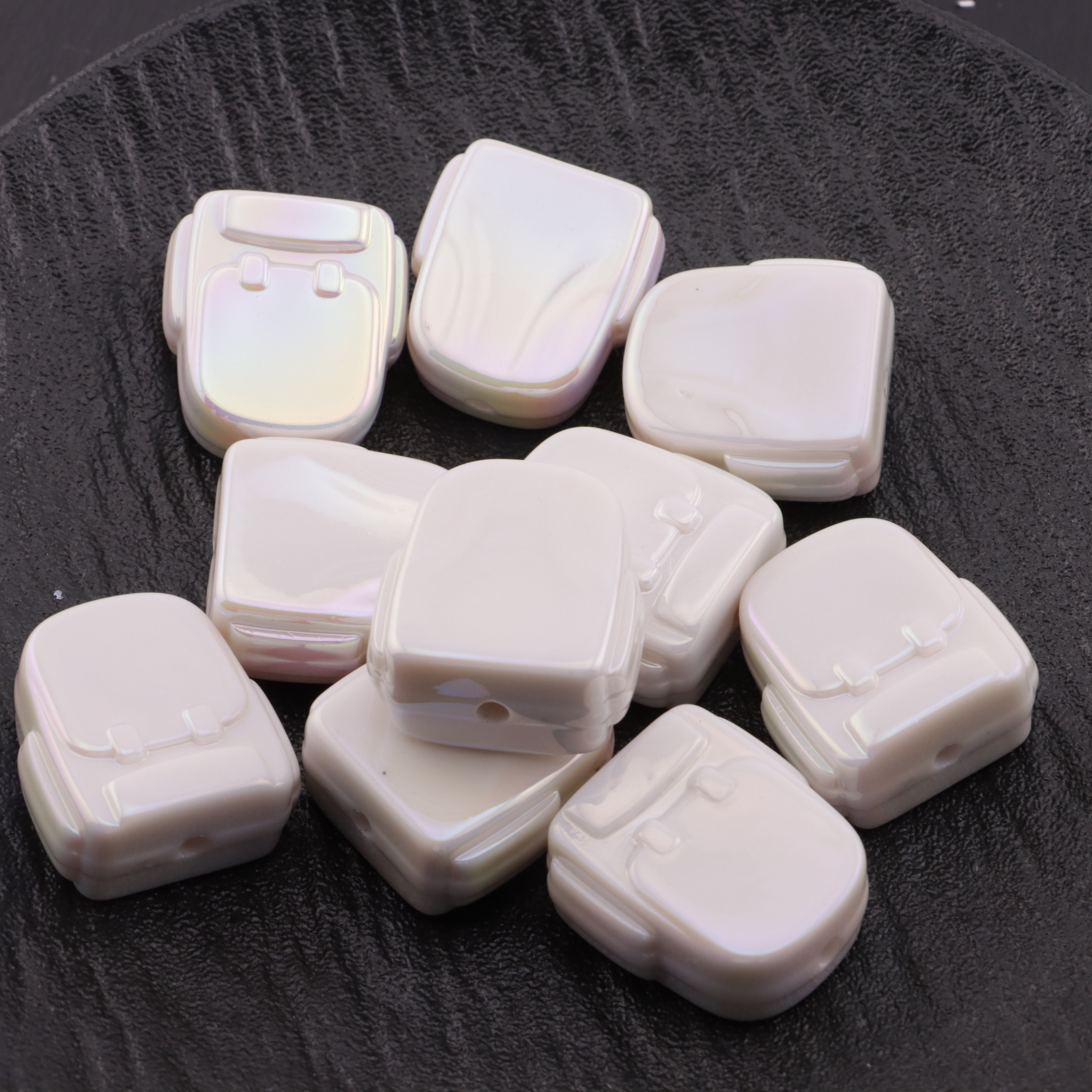 FS4229-26*24mm UV Plated Schoolbag Bottom Beads
