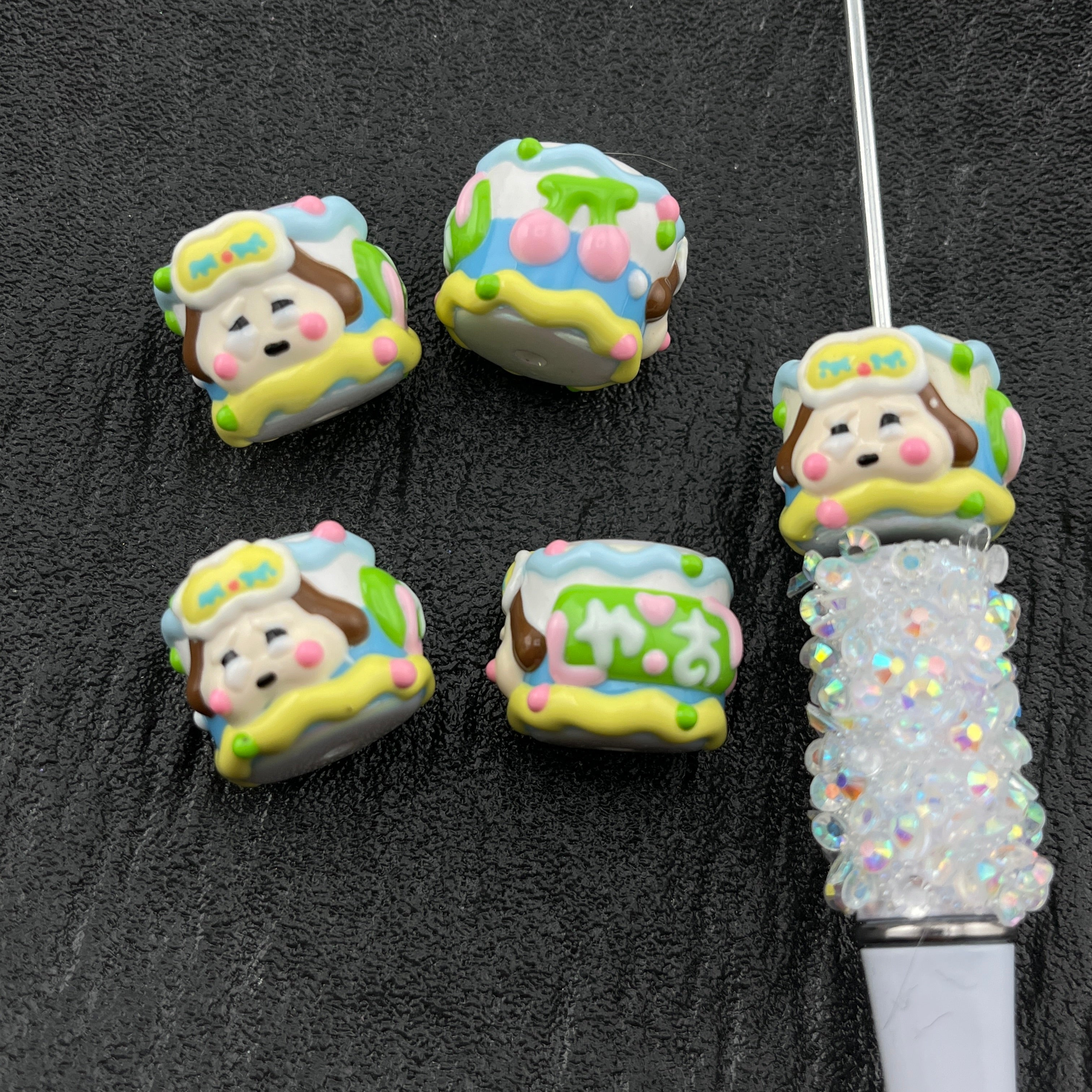 FS1890-Cry Baby Hand Painted Acrylic Beads Fit For Beadable Pens