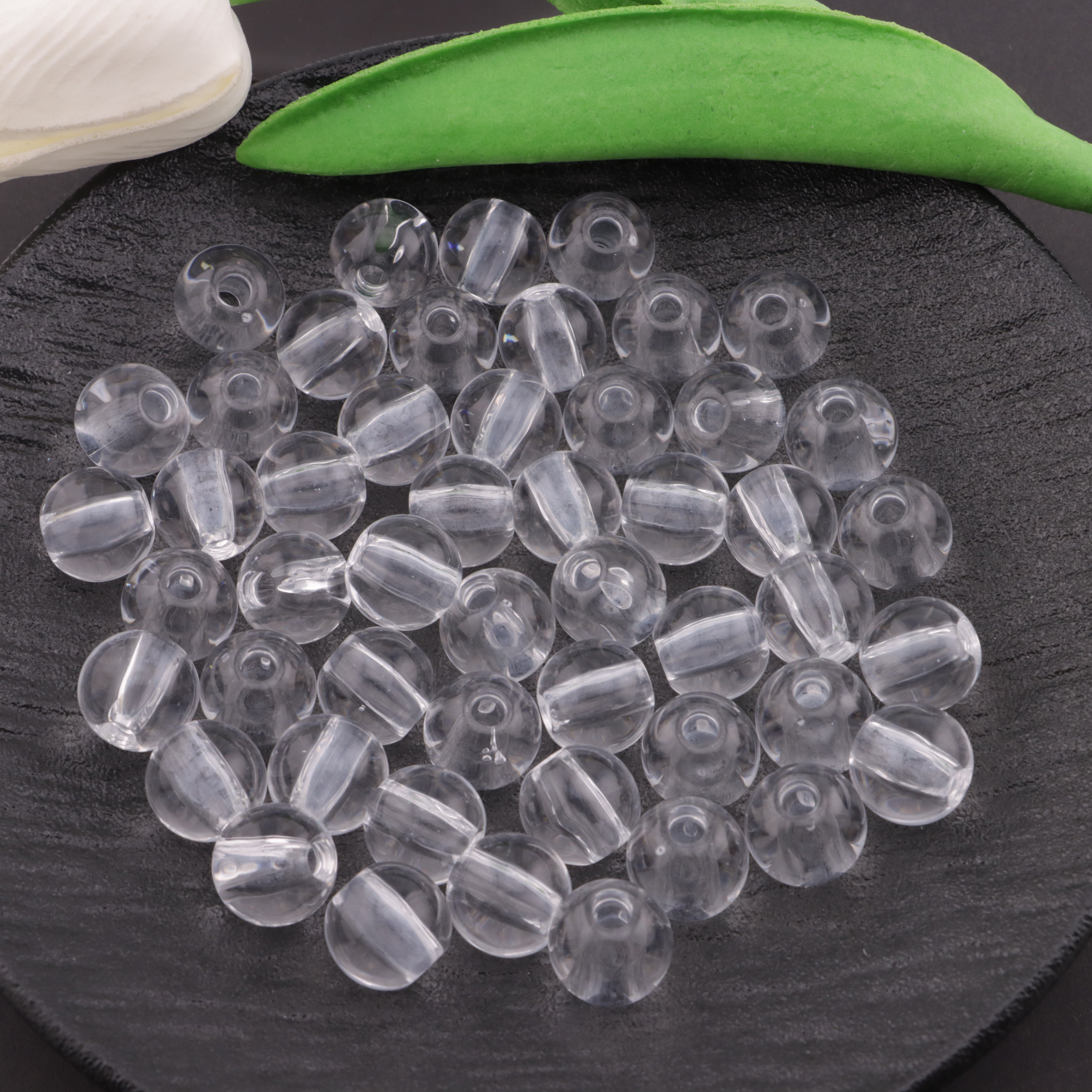 FS5577- 12mm Clear Round Based Beads Fit For Pen