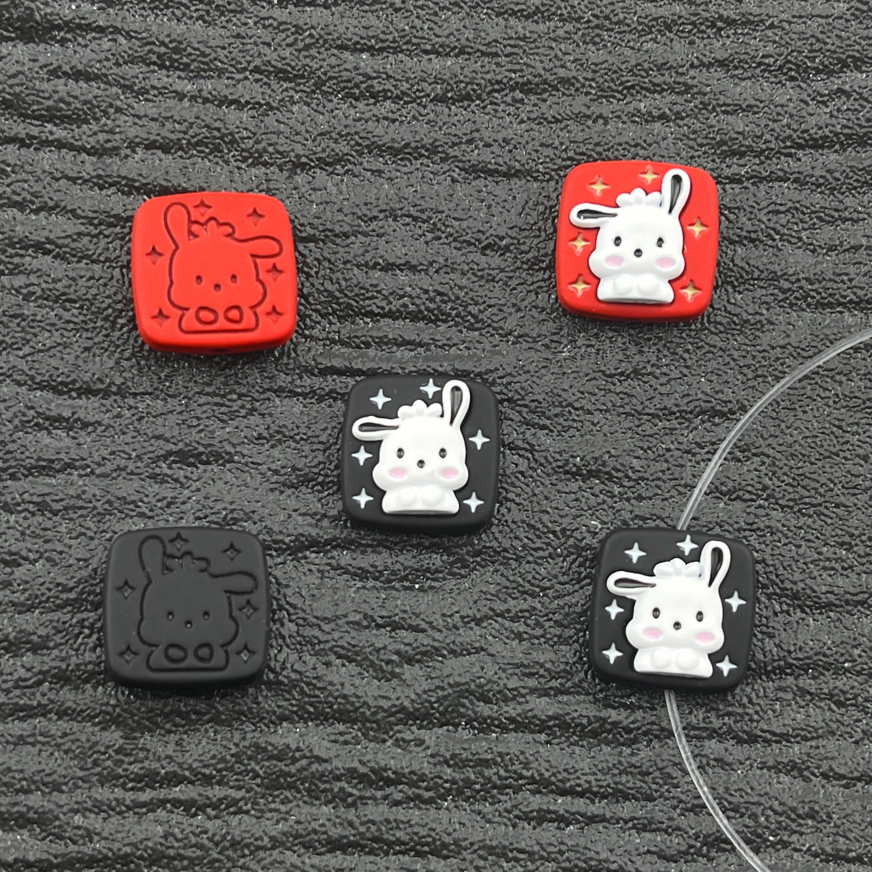 FS2448- PC Dog Square alloy beads for making keychain