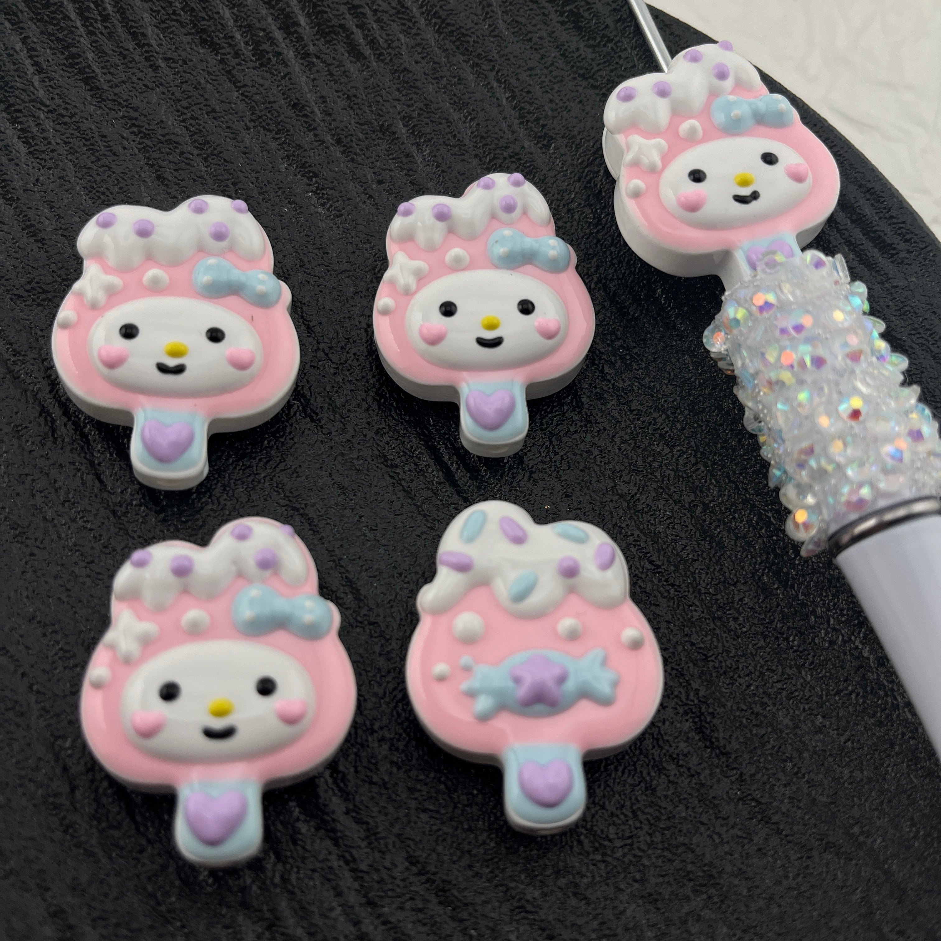 FS2432-My Melody Hand Painted Acrylic Beads Fit For Beadable Pens