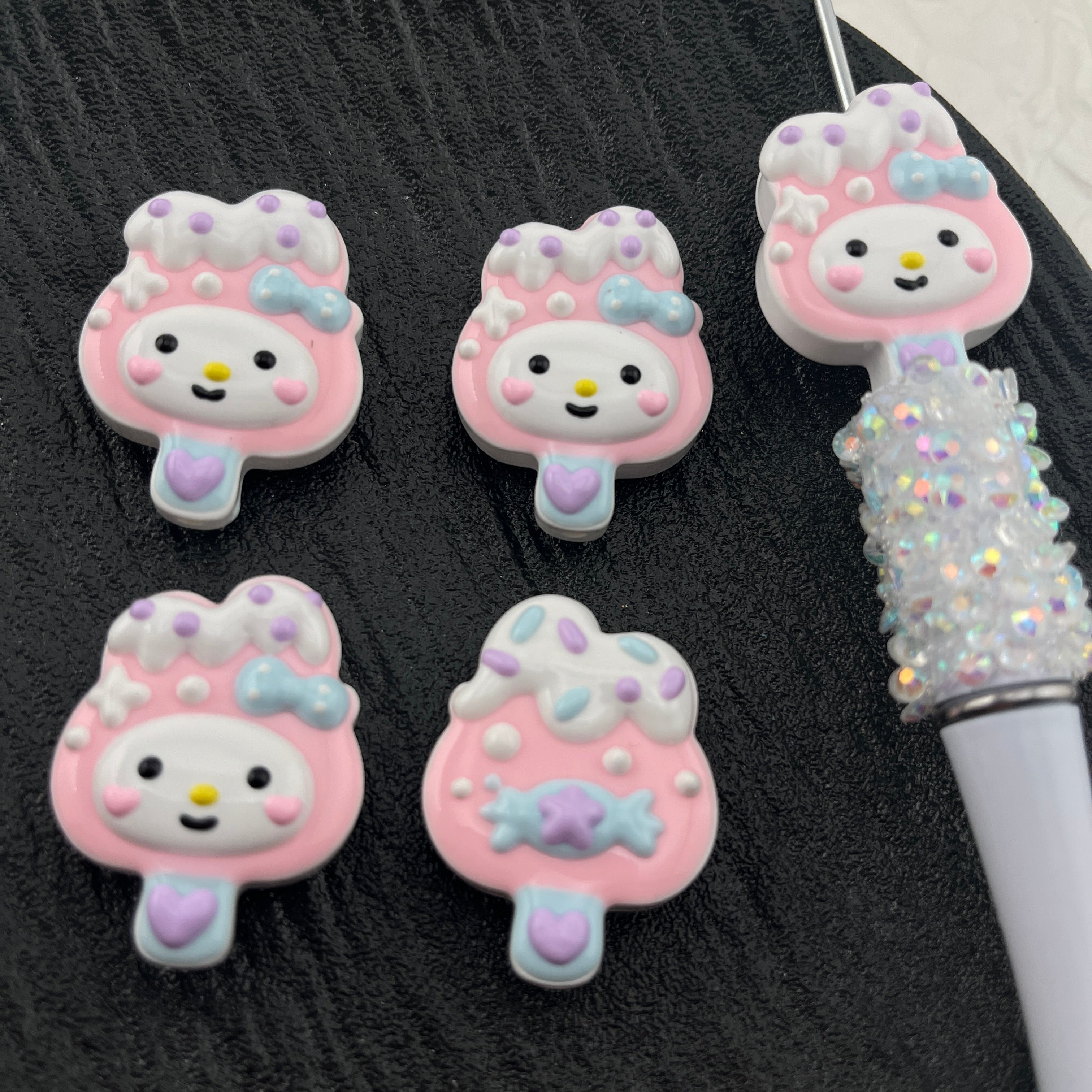 FS2432-My Melody Hand Painted Acrylic Beads Fit For Beadable Pens