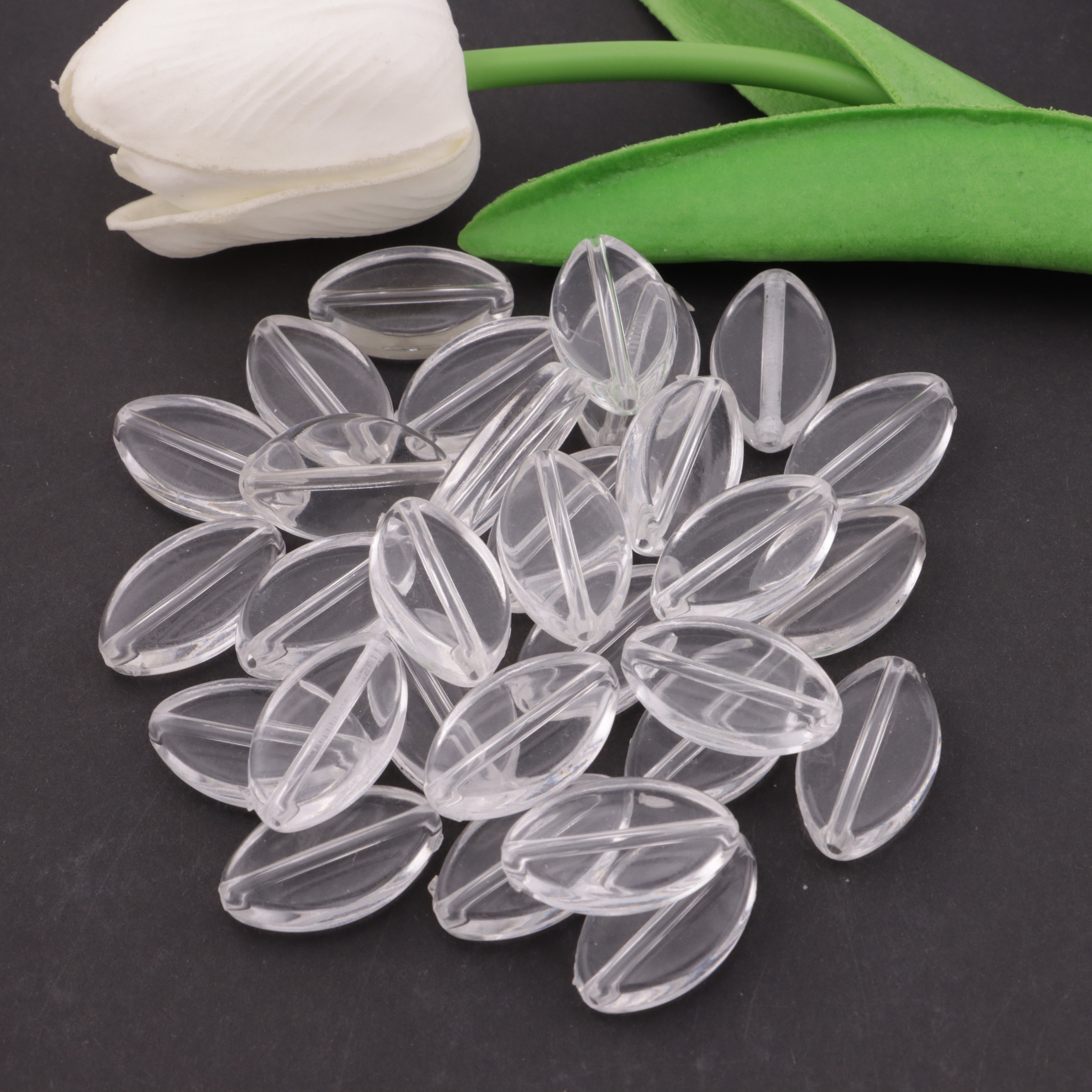 FS5230- 25*15mm Clear Horse Eye Based Beads, 6mm Thick, Fit Pen