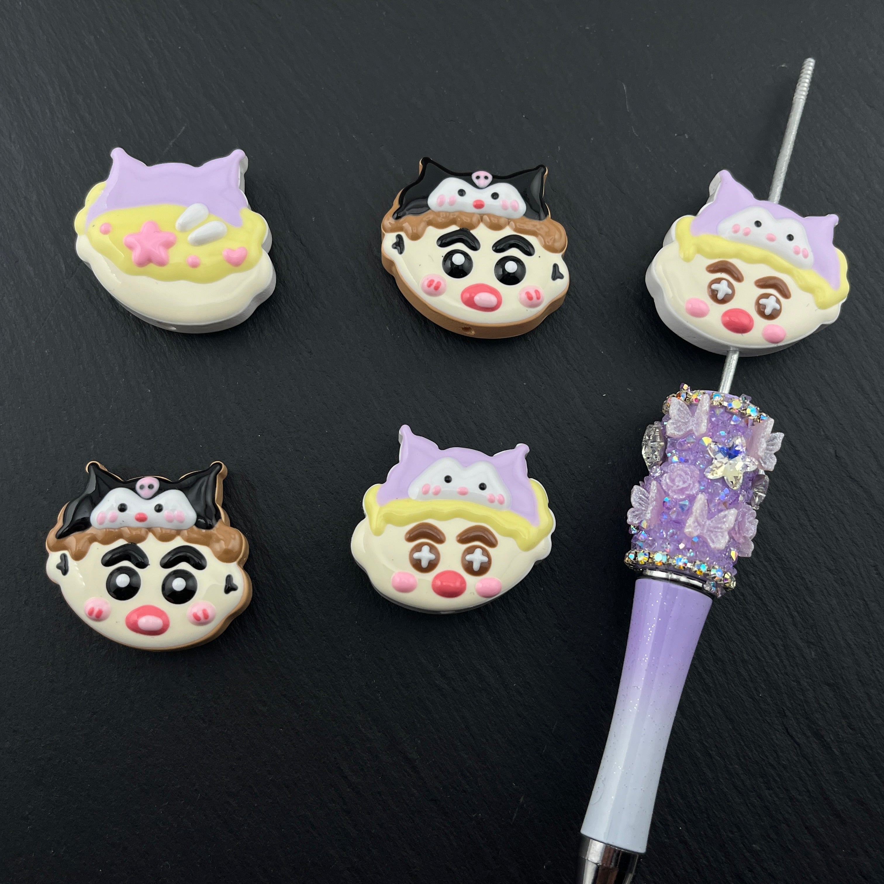 FS1886-Cute Boy  Hand Painted Acrylic Beads Fit For Beadable Pens