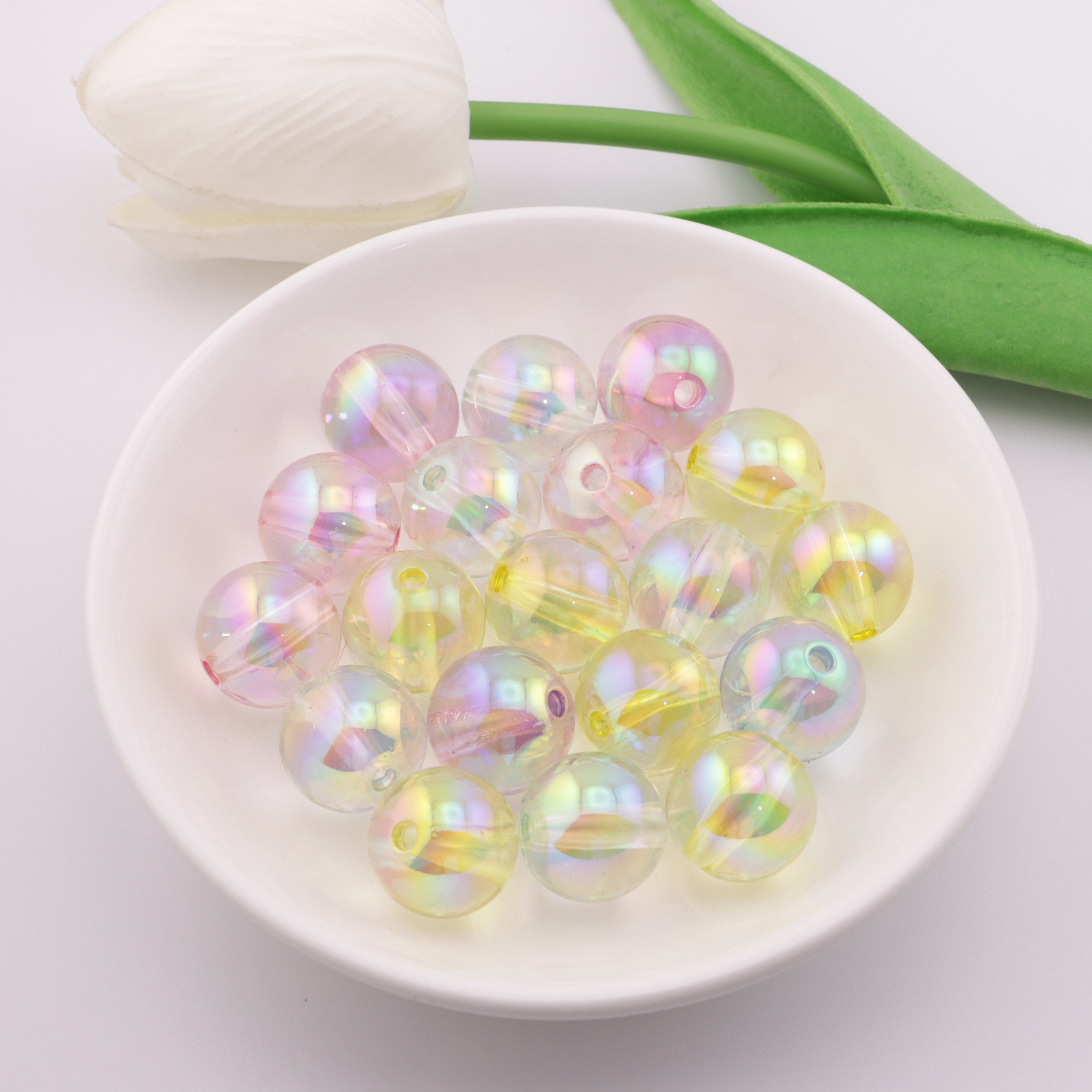 FS5417- 16mm Mixed-Color Transparent Acrylic Beads UV