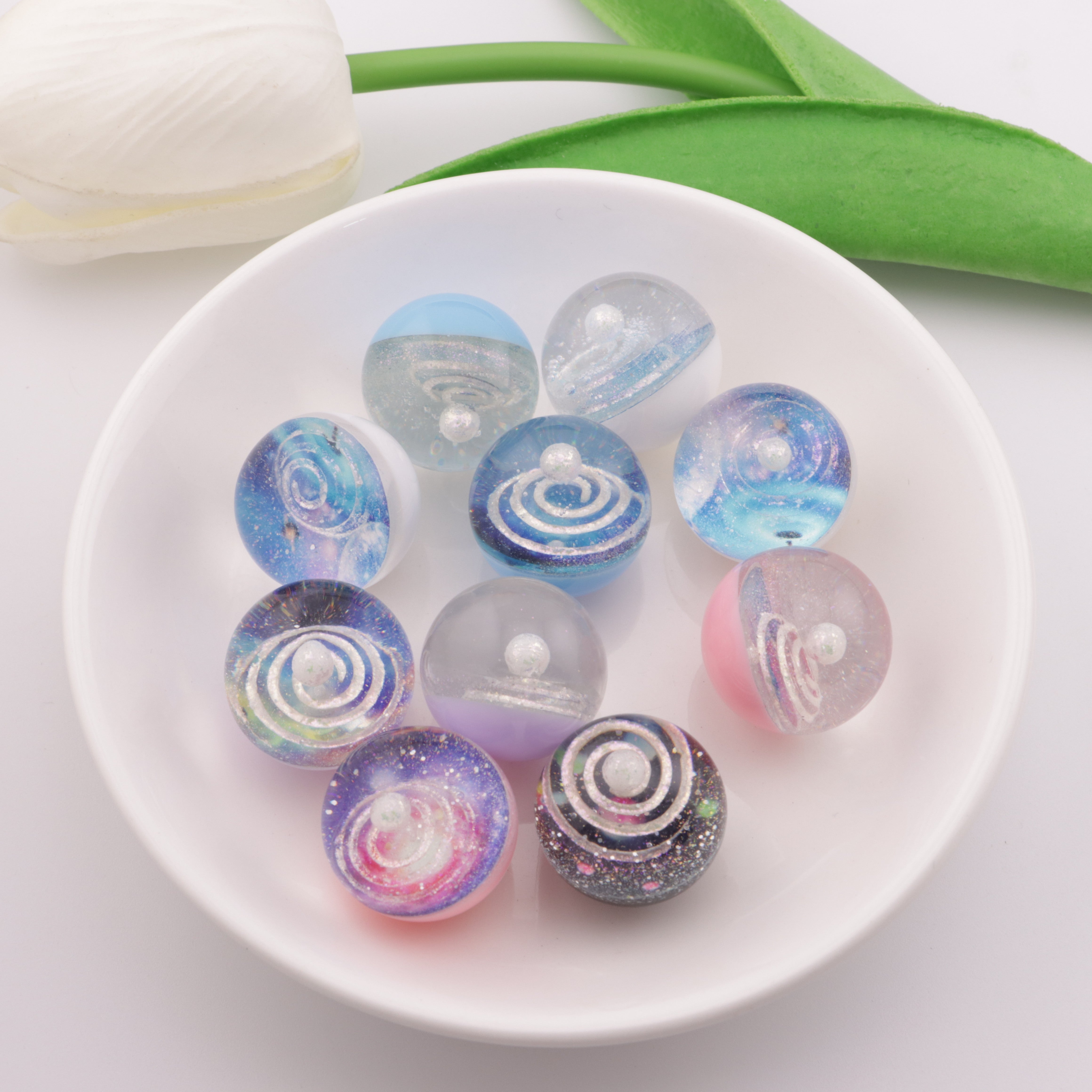 FS5171-20mm Glowing Galaxy Resin Pen Topper
