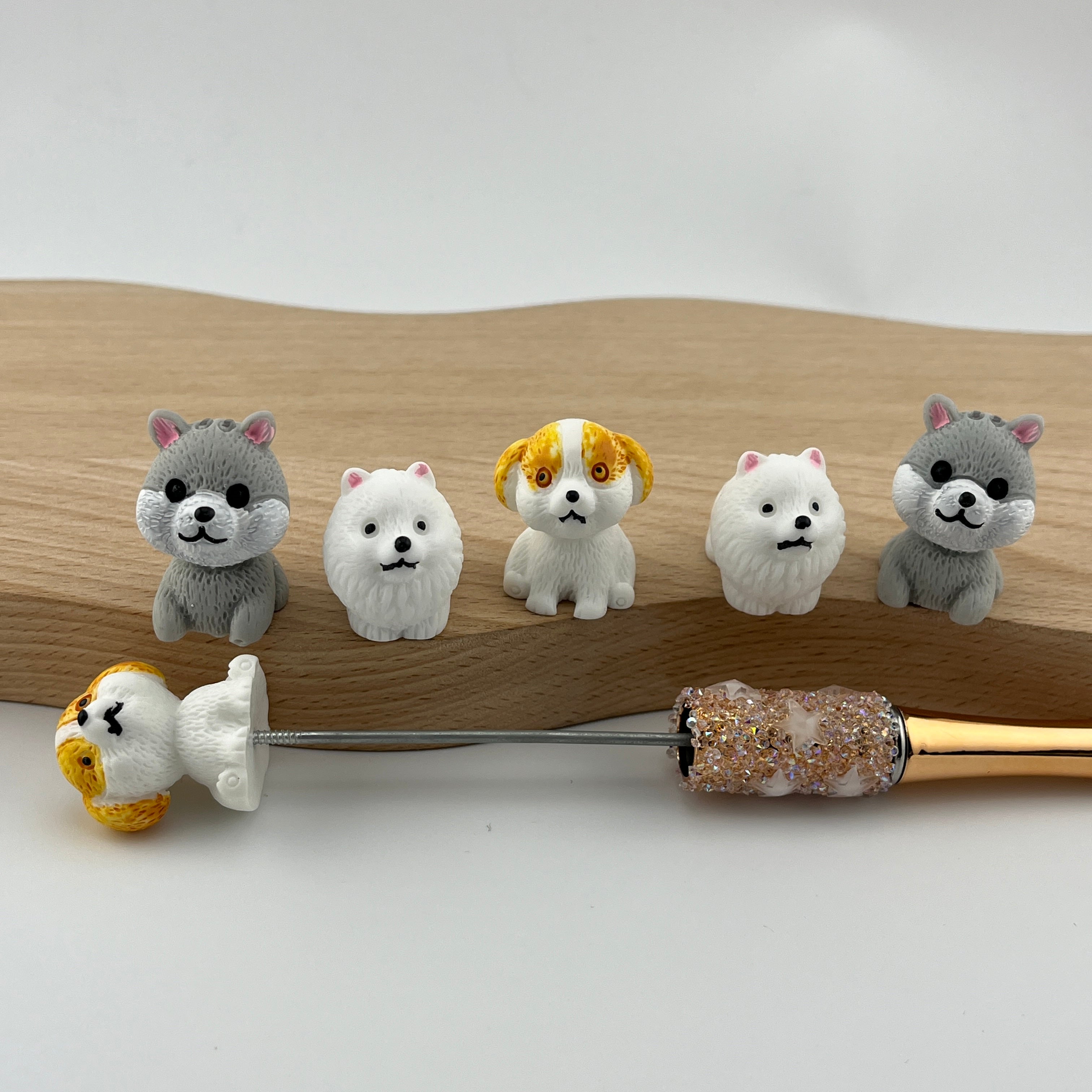 FS2067-Cute Dog Resin Beads Fit For Beadable Pens