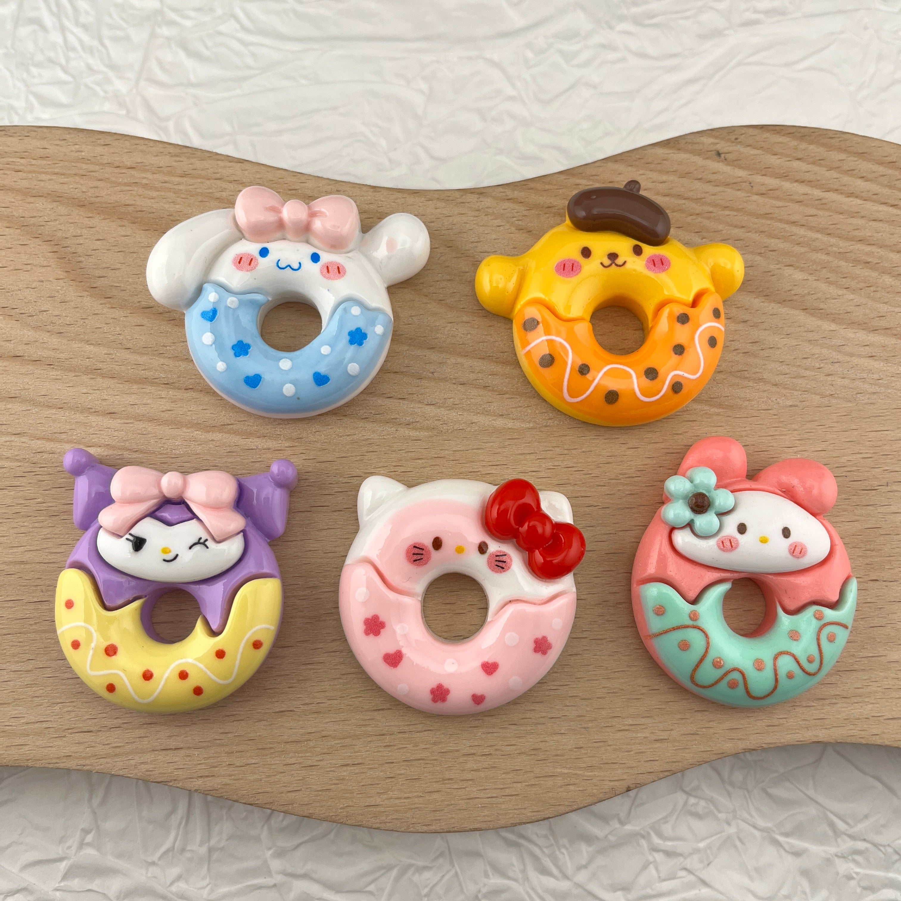 FS2495-Random Mixed Sanrio Donut Resin Patch For Making Fancy Beads