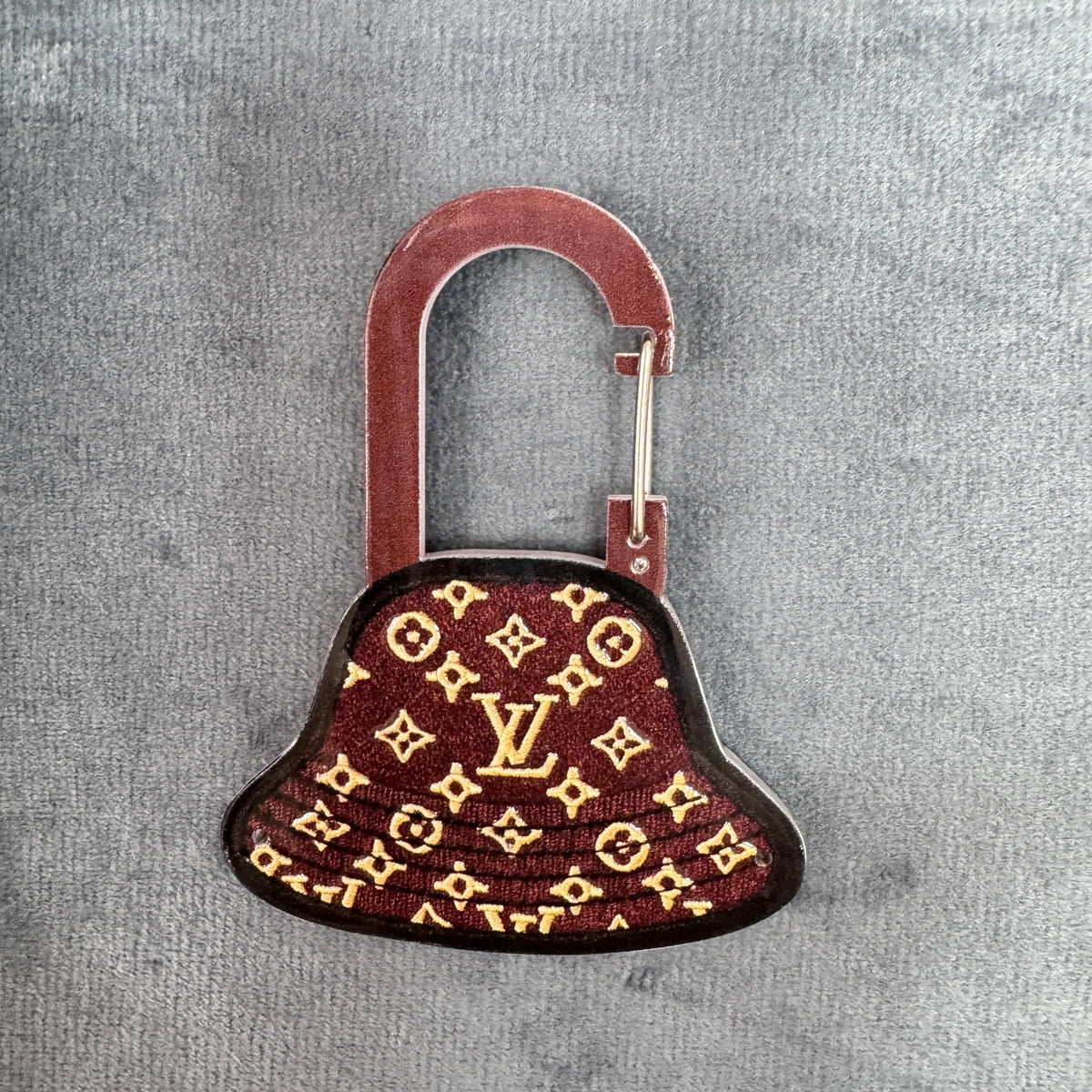 Brown Bag Pattern Acrylic Carabiner, Bow Rose Backpack Charm Hook