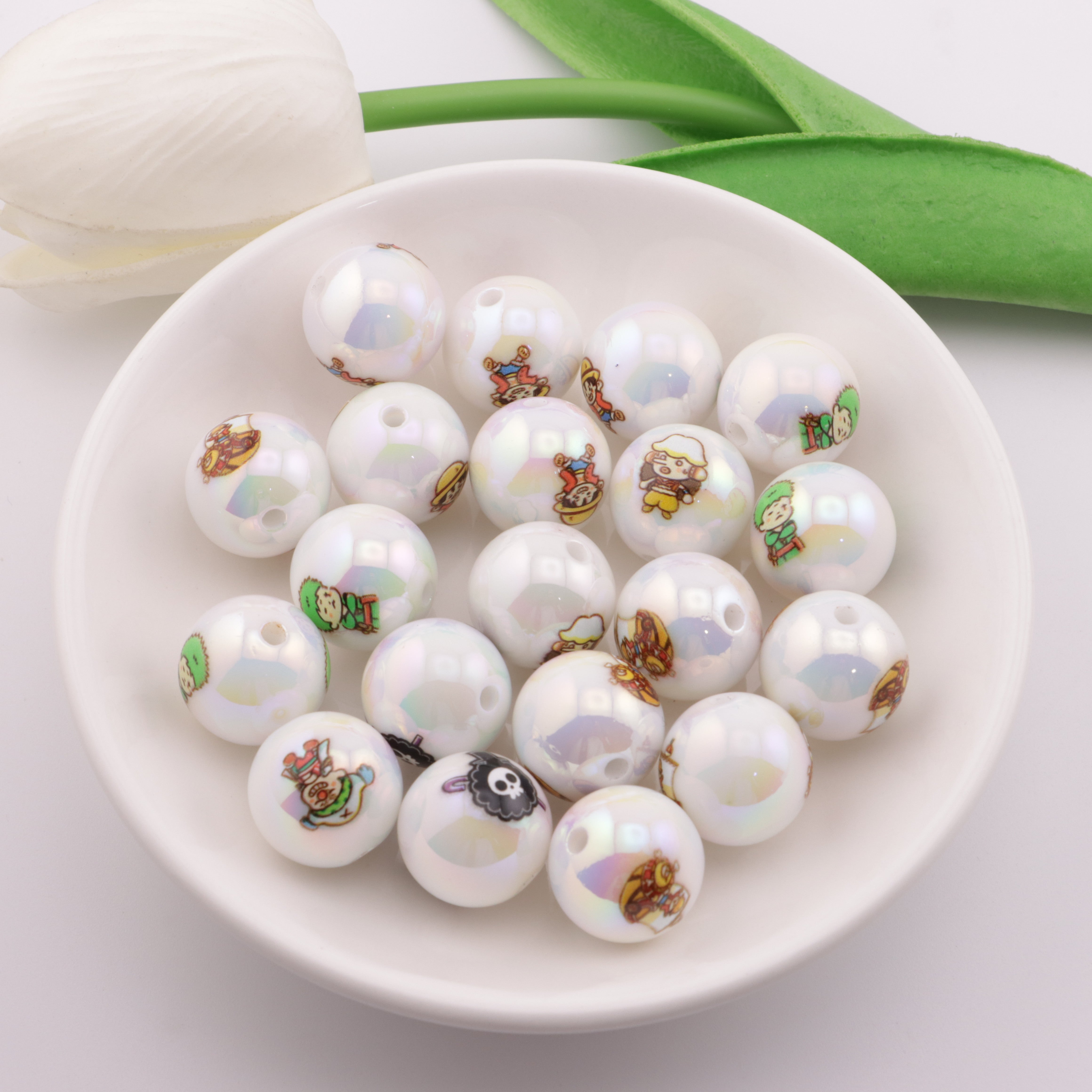 FS2017- 16mm One Piece Printed Beads