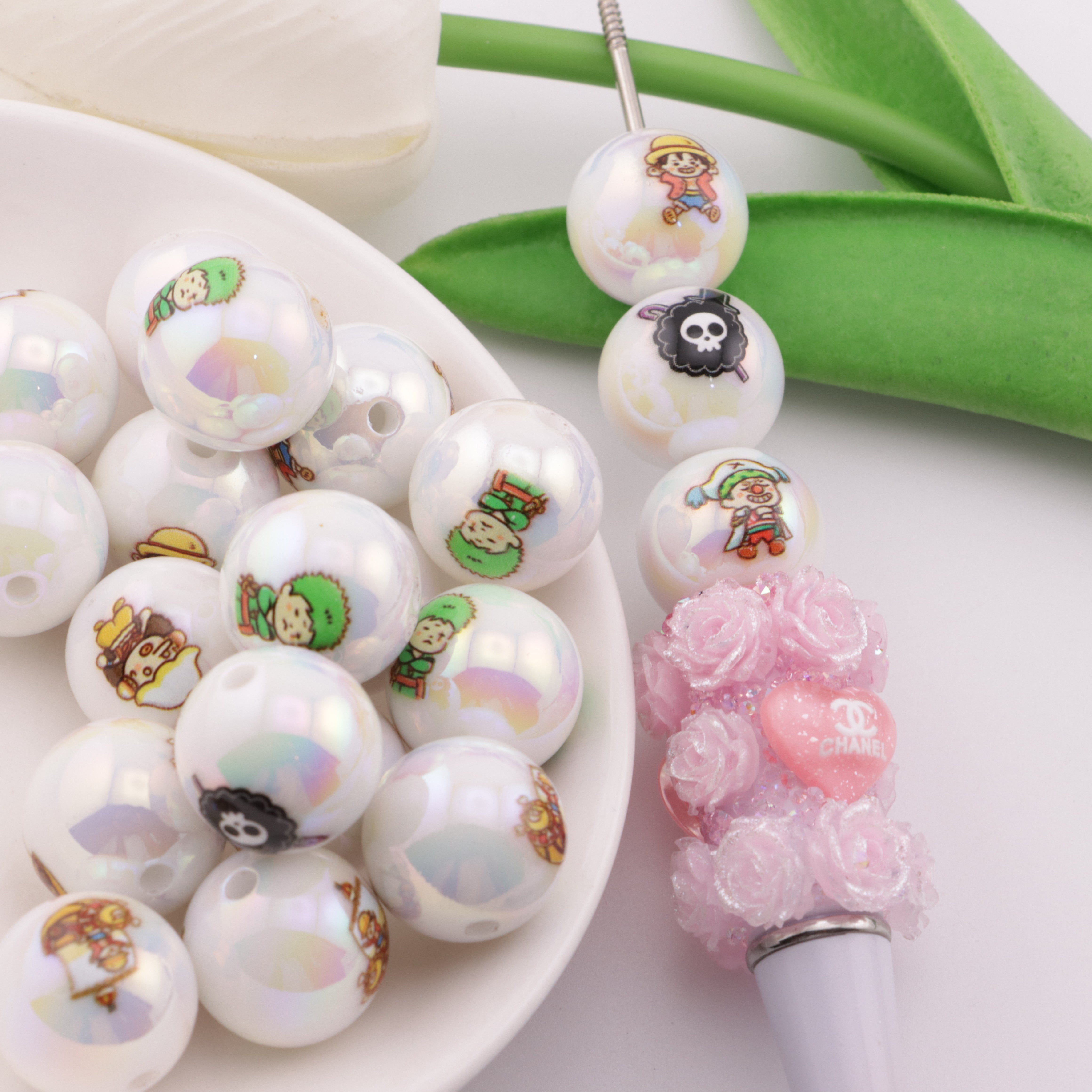 FS2017- 16mm One Piece Printed Beads