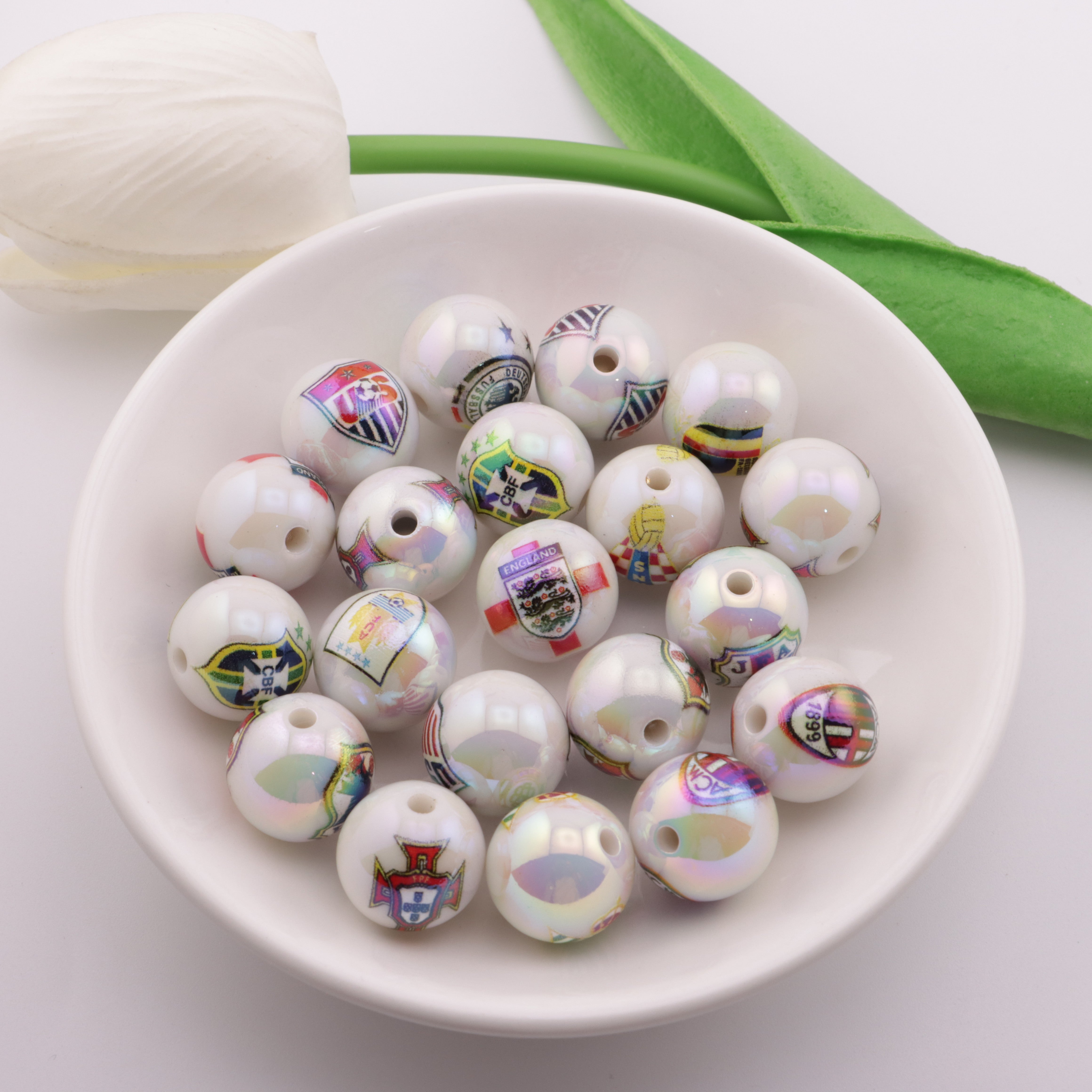 FS2020- 16mm Team Printed Beads