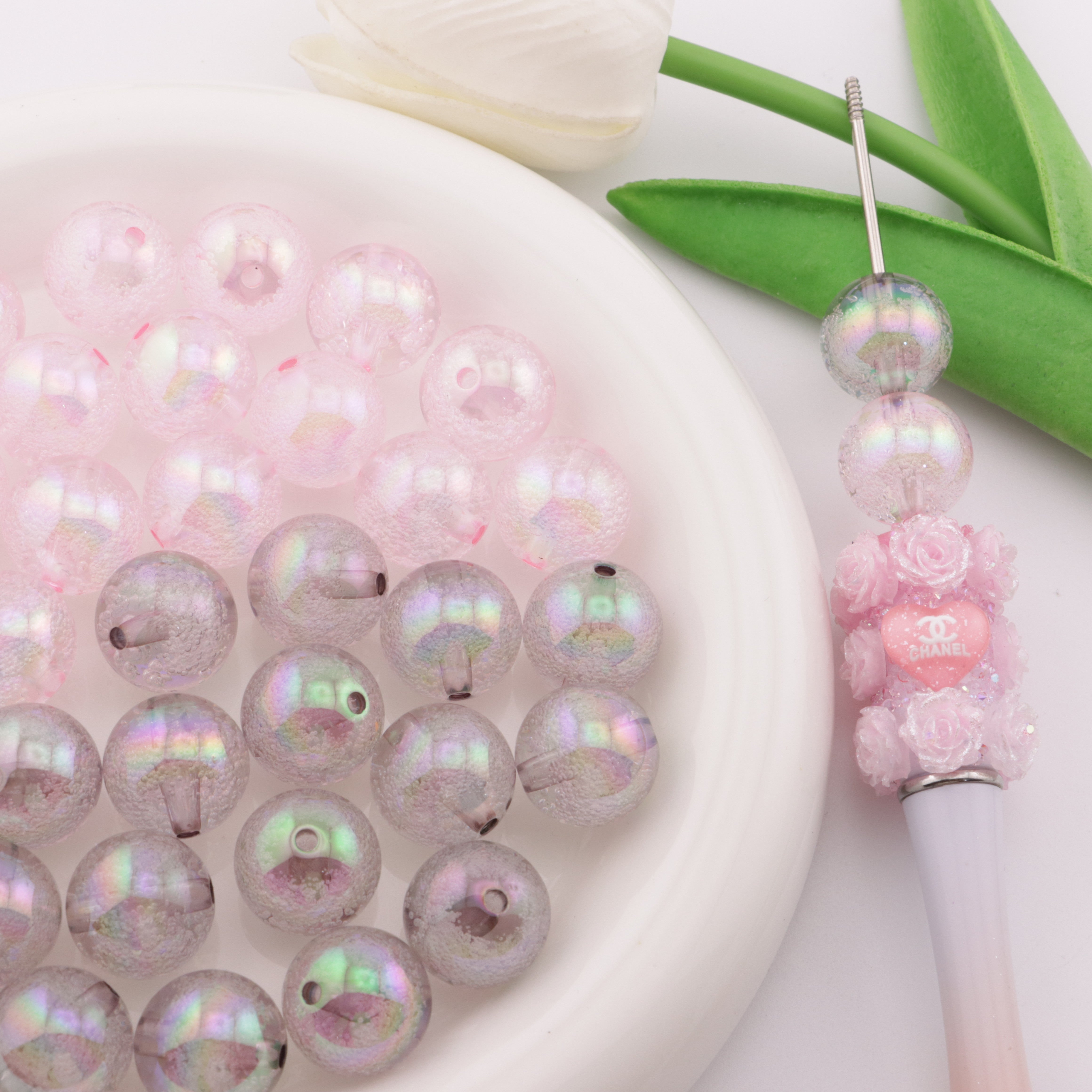 FS3705- 16mm Bubble Acrylic Beads