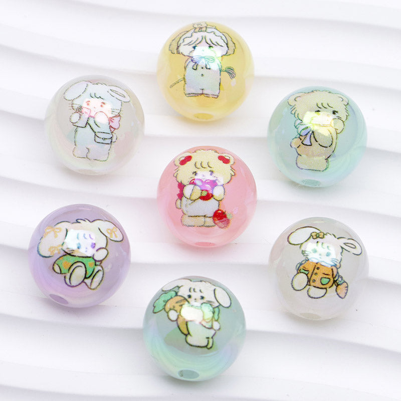 FS3875- 16mm Jelly-Colored Mixed Mikoo Acrylic Beads
