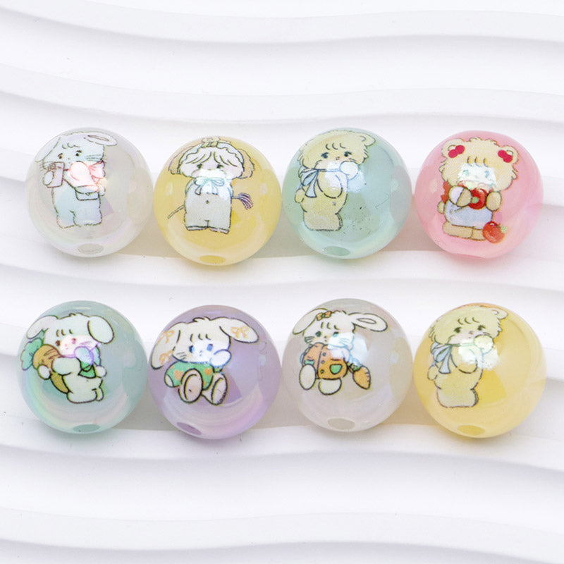 FS3875- 16mm Jelly-Colored Mixed Mikoo Acrylic Beads