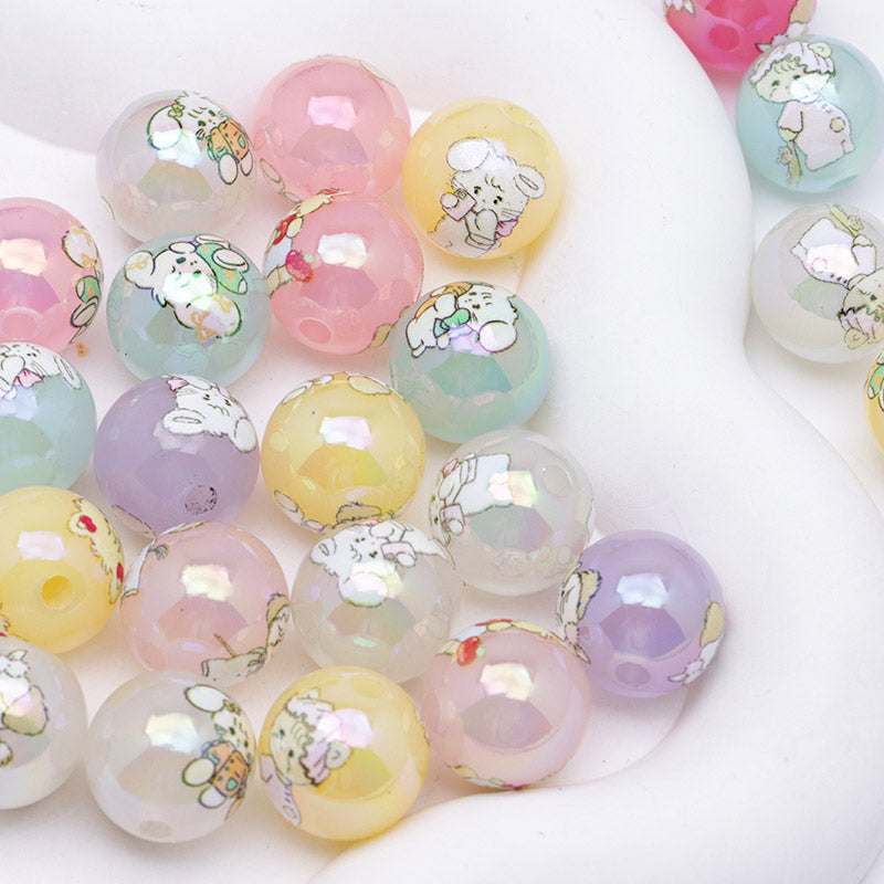 FS3875- 16mm Jelly-Colored Mixed Mikoo Acrylic Beads