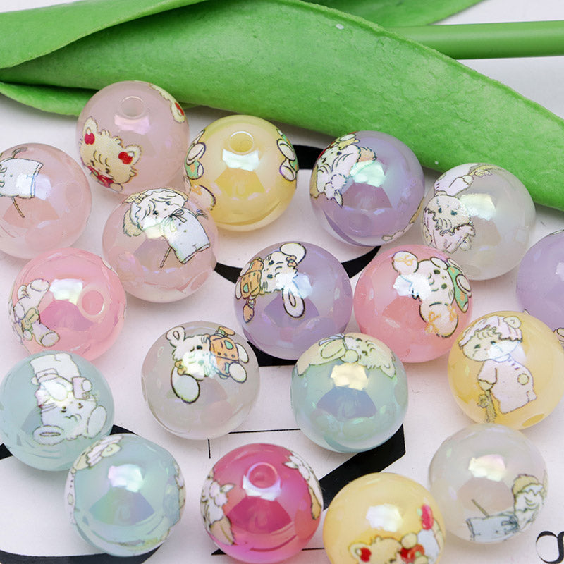 FS3875- 16mm Jelly-Colored Mixed Mikoo Acrylic Beads