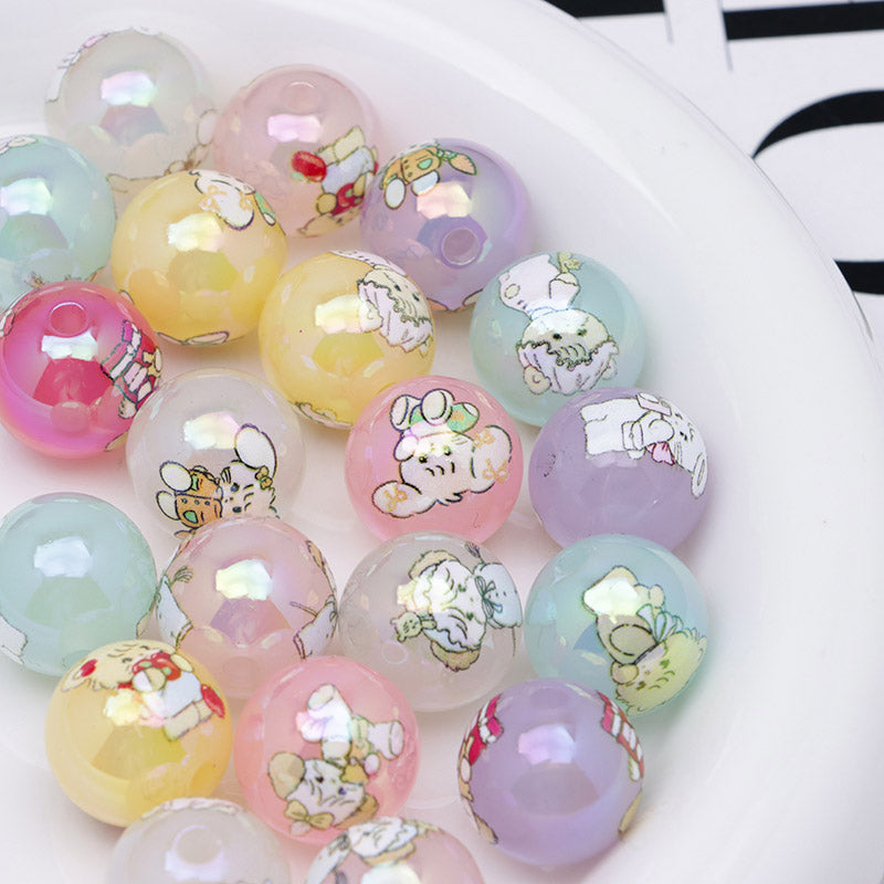 FS3875- 16mm Jelly-Colored Mixed Mikoo Acrylic Beads