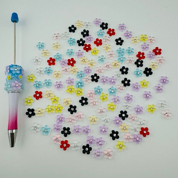 FS0910-10mm Rhinestone Flower Nail Charms