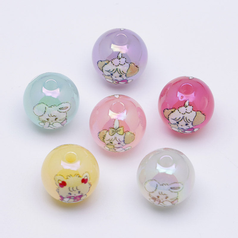 FS3875- 16mm Jelly-Colored Mixed Mikoo Acrylic Beads