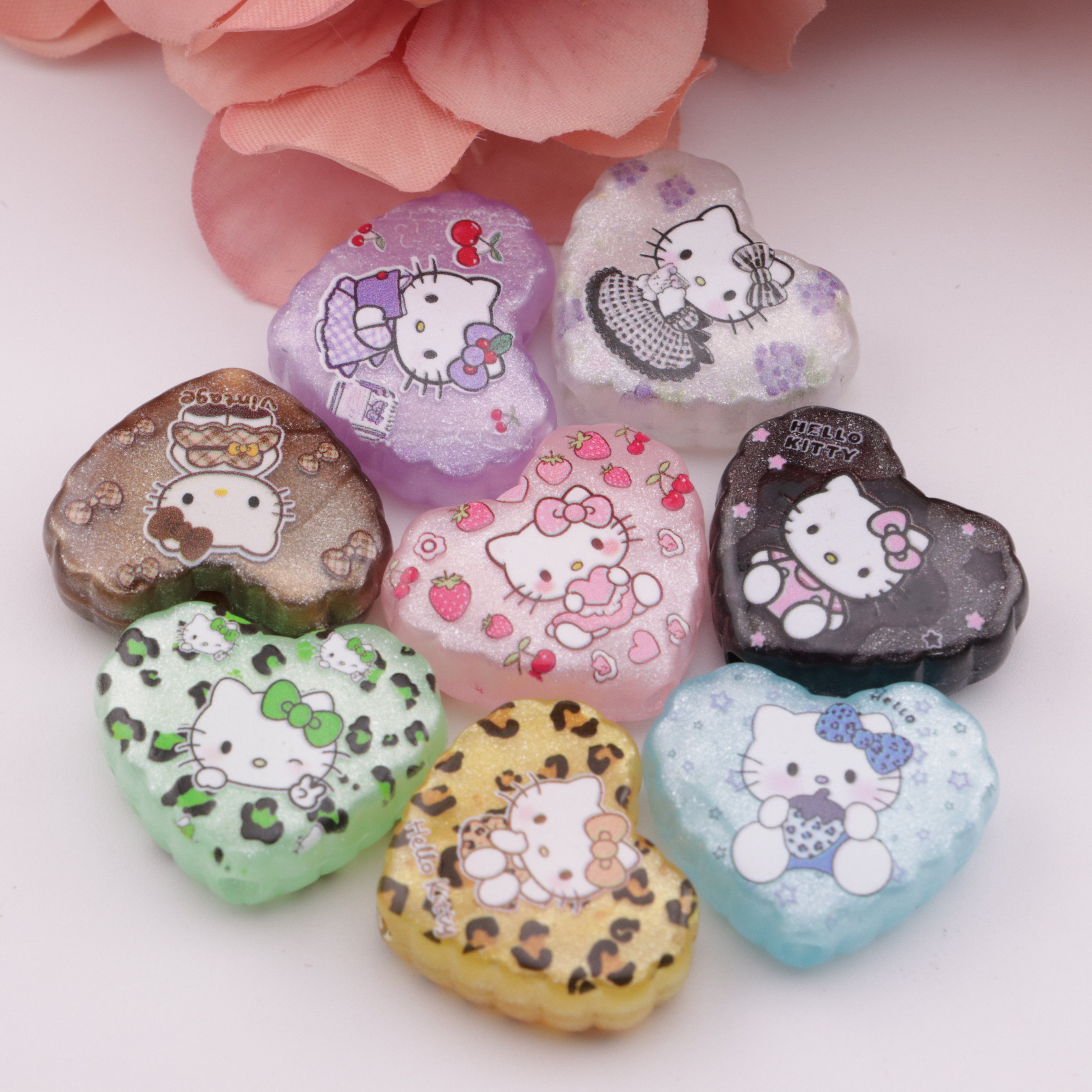 FS5050- 22*26Mm Hk Heart Beads Pearlescent Heart Beads