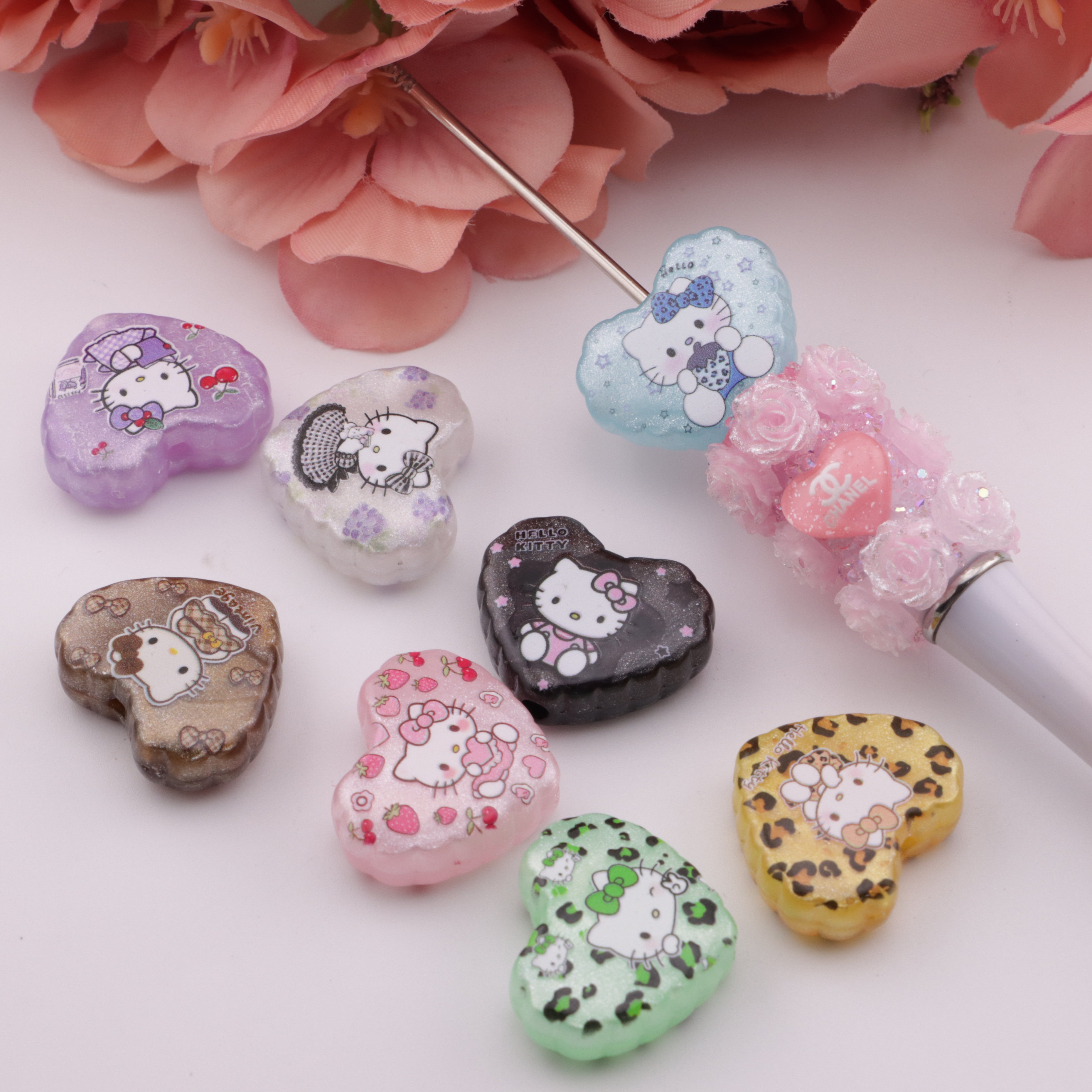 FS5050- 22*26Mm Hk Heart Beads Pearlescent Heart Beads